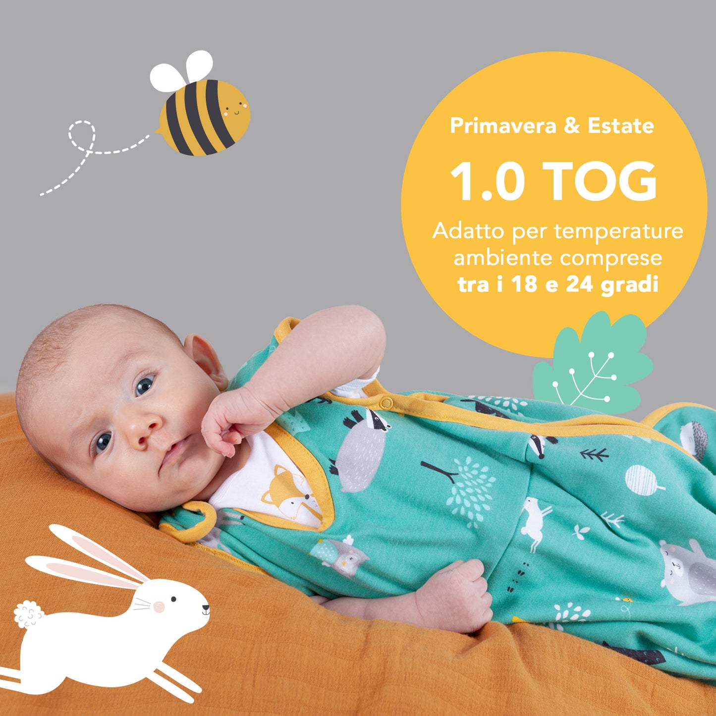 Sacco nanna bambino in cotone organico, 1.0 TOG