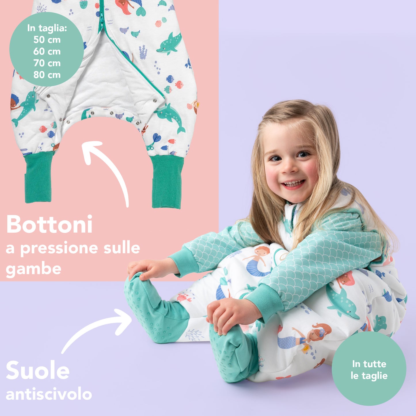 Sacco nanna con piedini e copripiedi, 3.5 TOG