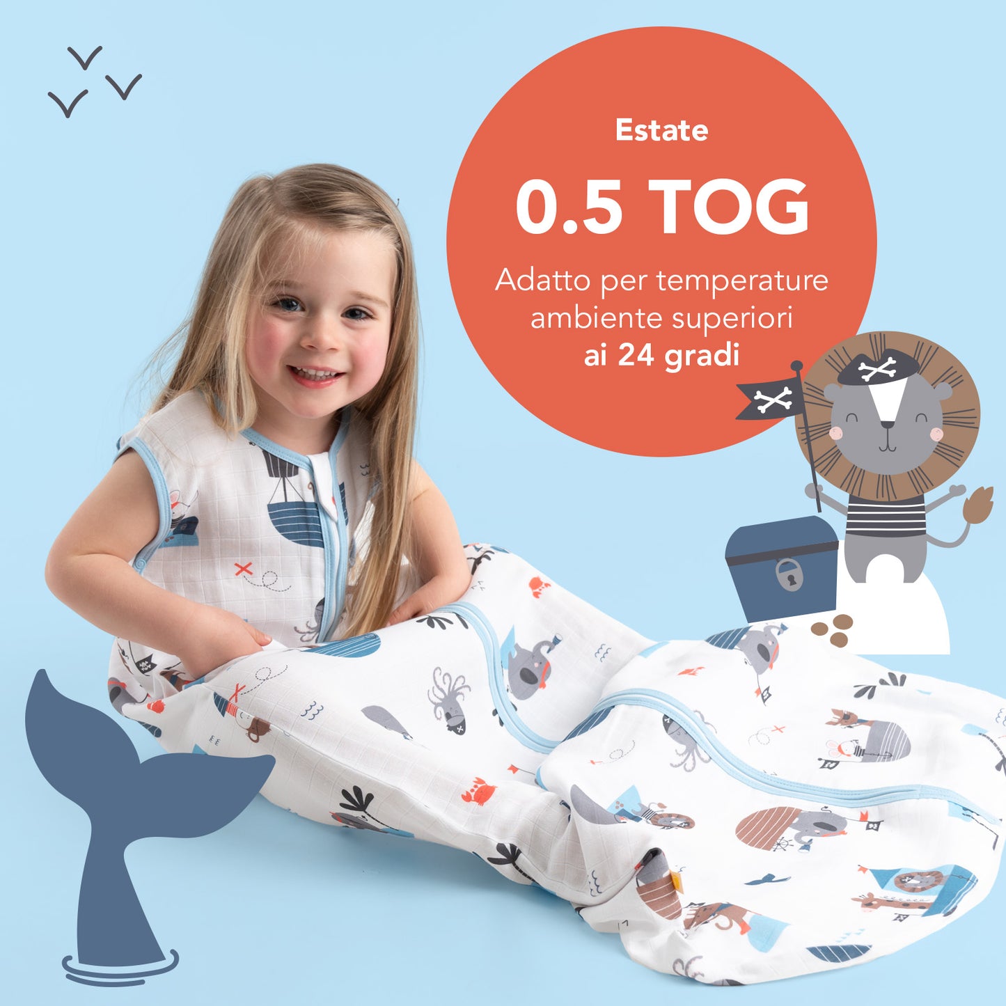 Sacco nanna bambino in mussola, 0.5 TOG