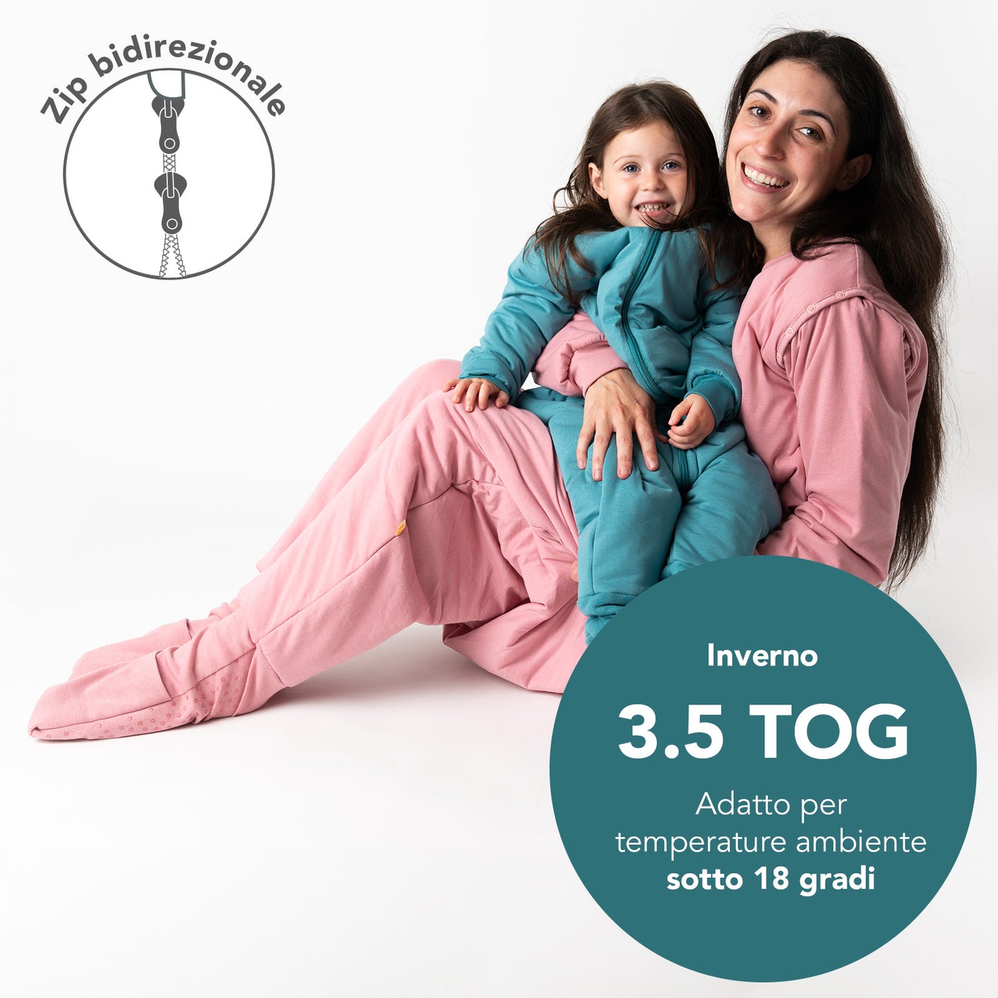 Sacco nanna con piedini e copripiedi per adulti, 3.5 TOG