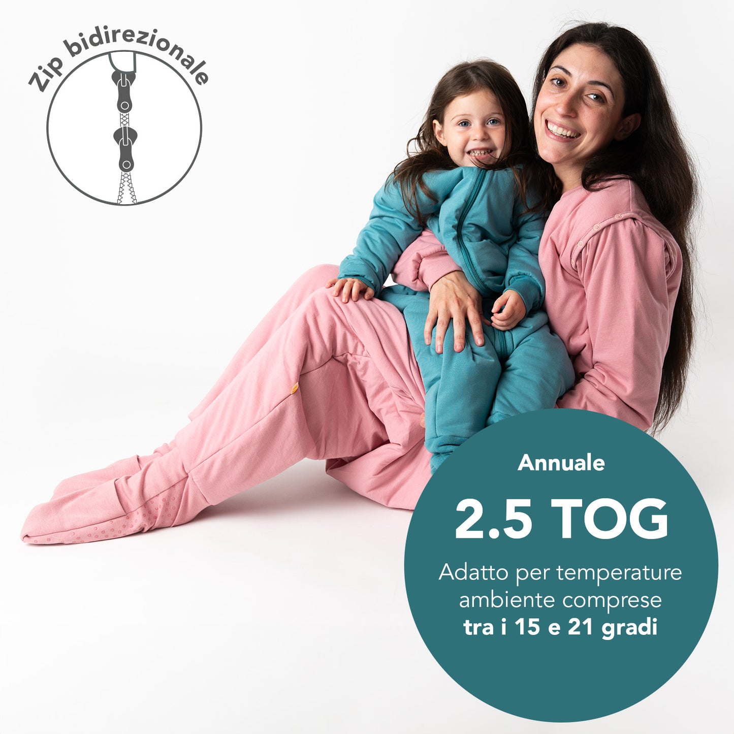 Sacco nanna con piedini e copripiedi per adulti, 2.5 TOG