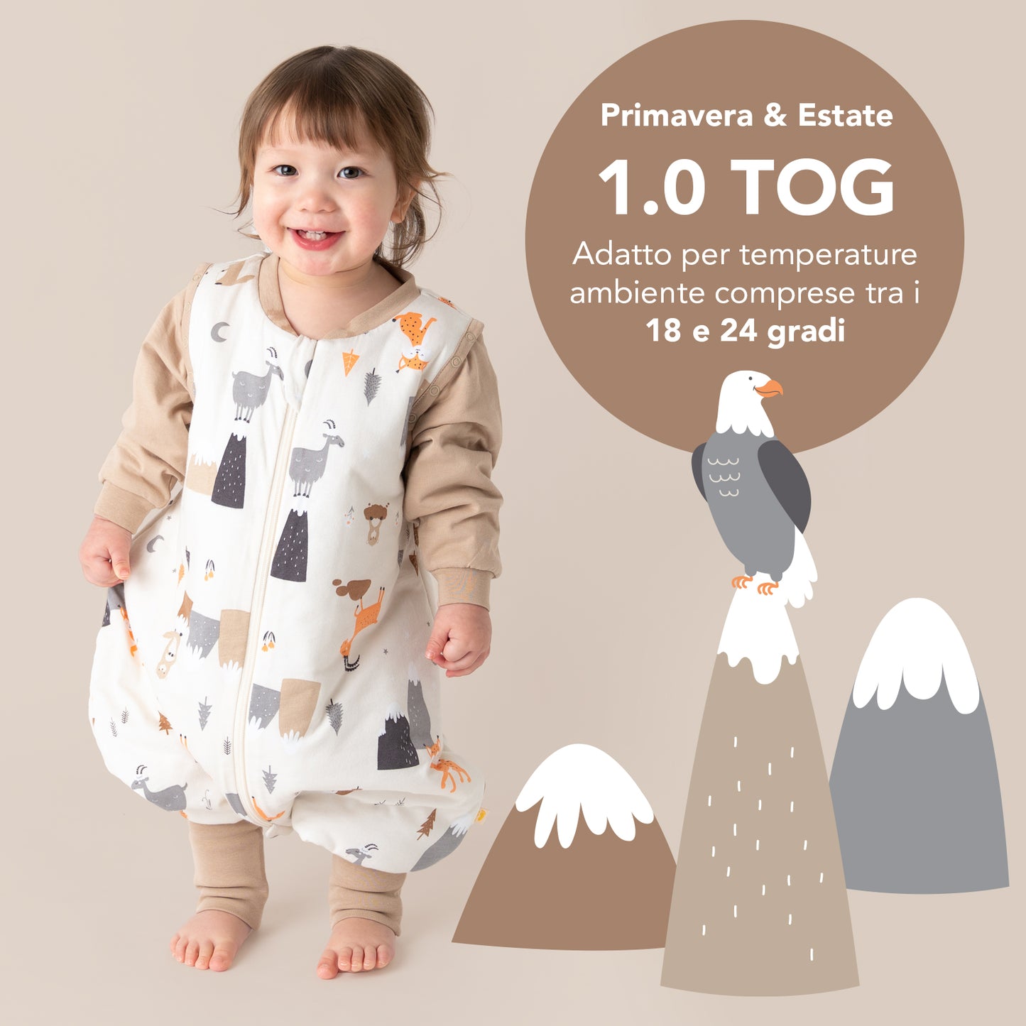 Sacco nanna con piedini, copripiedi e manichei, 1.0 TOG