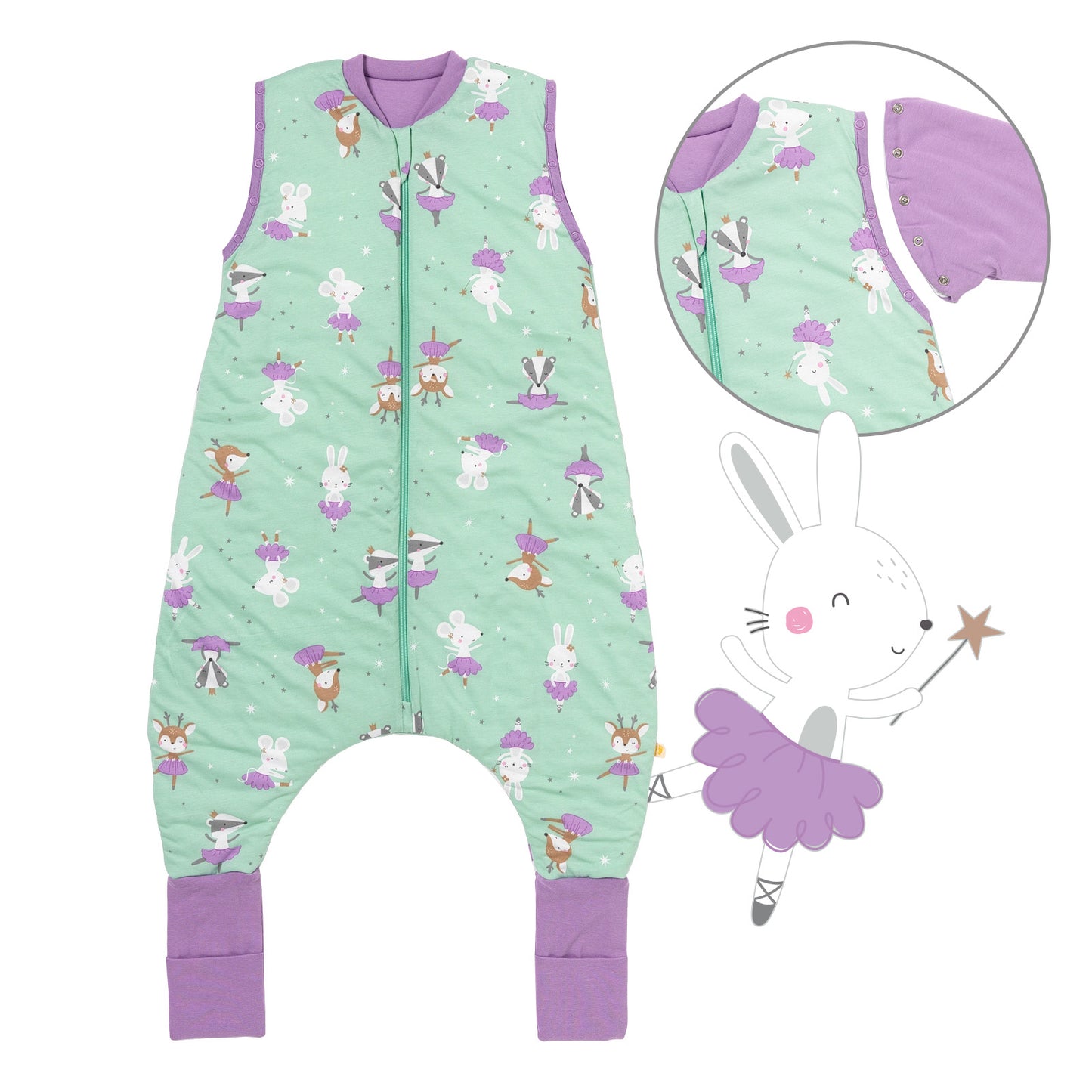 Sacco nanna con piedini copripiedi e manichei 1.0 TOG_Ballerina_Davanti con giromanica_1182