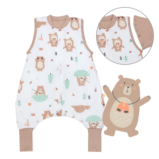 Sacco nanna con piedini copripiedi e manichei 1.0 TOG_Orso Esploratore_Davanti con giromanica_1182