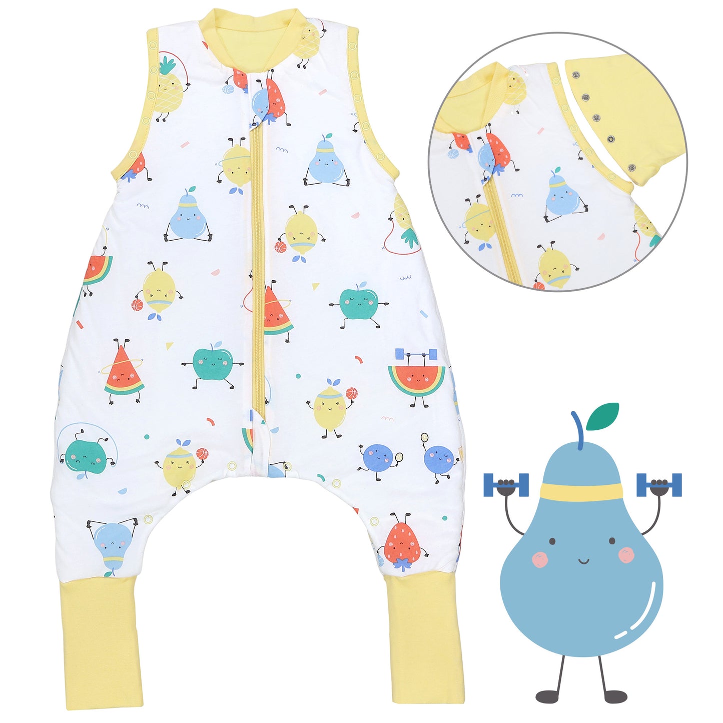 Sacco nanna con piedini copripiedi e manichei 1.0 TOG_Frutti Sprint_Davanti con giromanica_1182