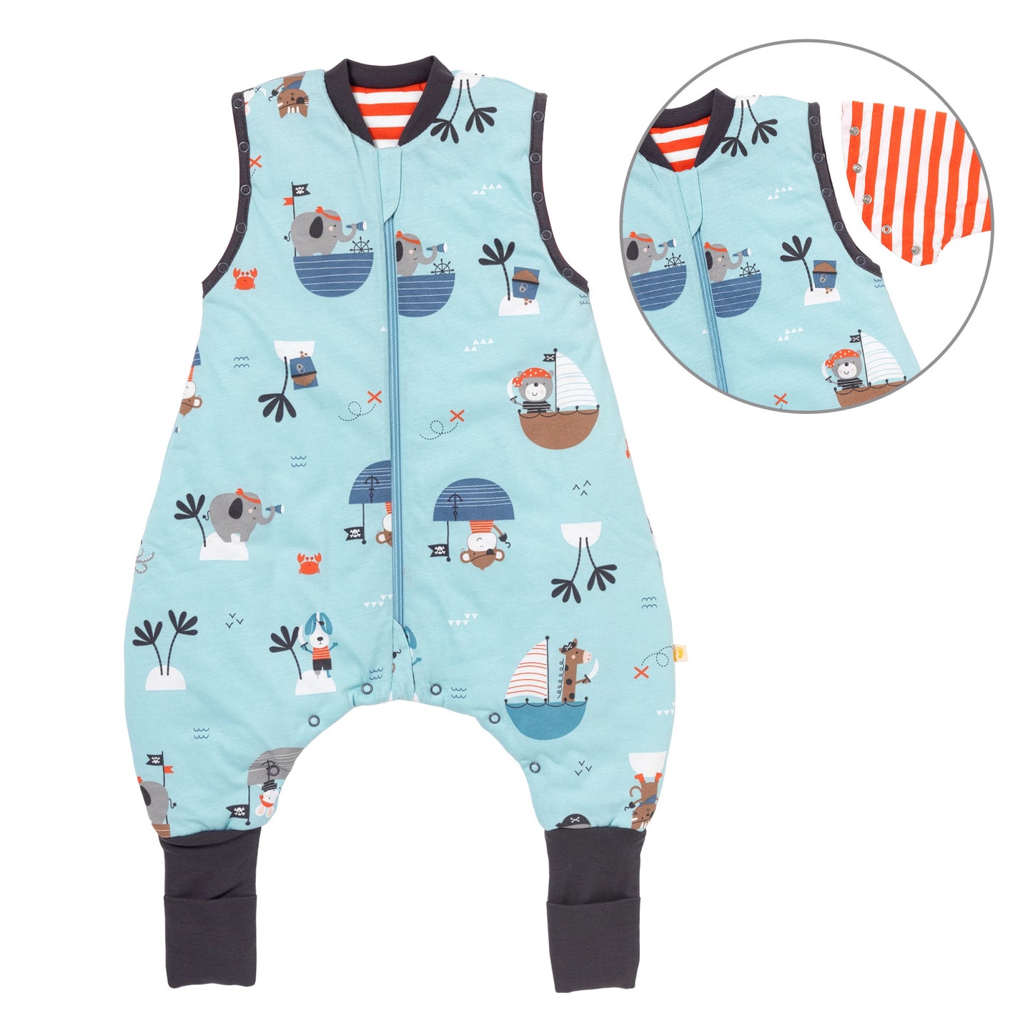 Sacco nanna con piedini copripiedi e manichei 1.0 TOG_Pirata_Davanti con giromanica_1182