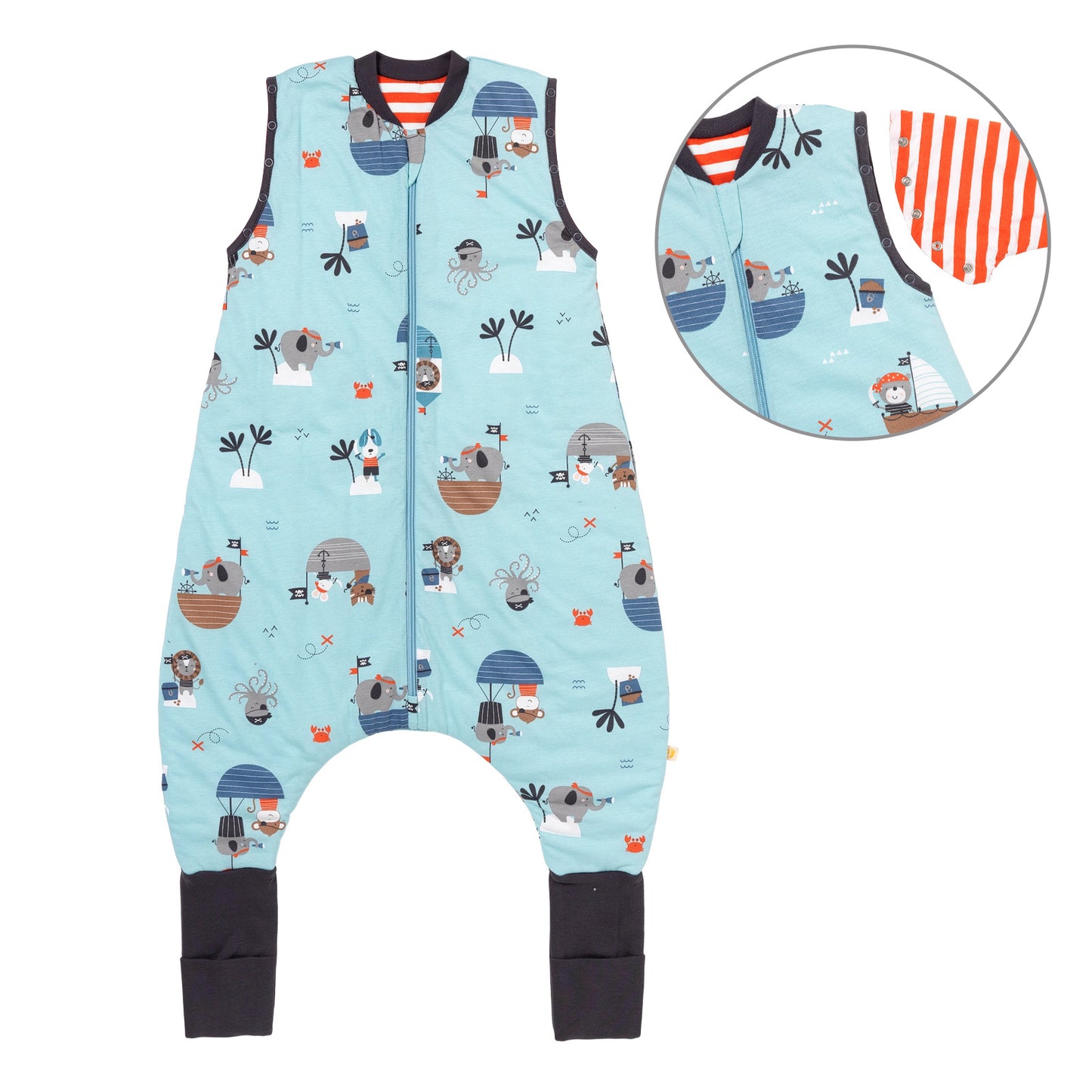 Sacco nanna con piedini copripiedi e manichei 1.0 TOG_Pirata_Davanti con giromanica_1182