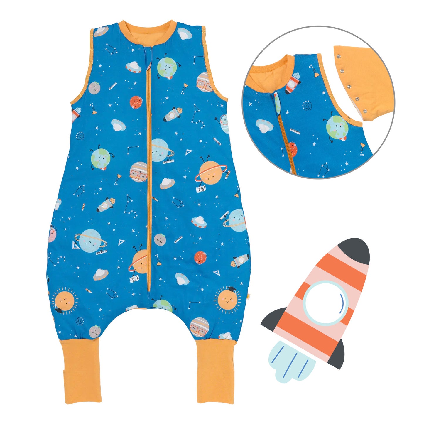 Sacco nanna con piedini copripiedi e manichei 1.0 TOG_Space_Davanti con giromanica_1182