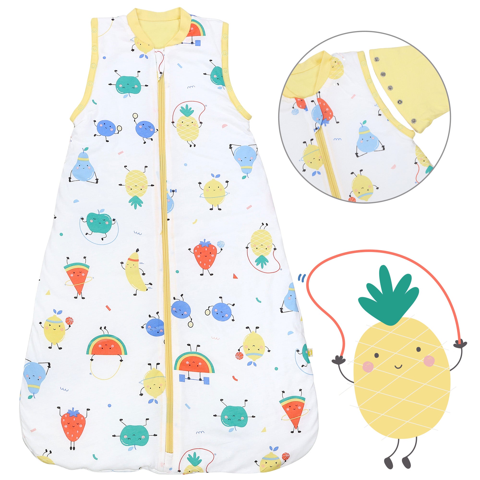 Sacco Nanna Neonati 1.0 Tog In Cotone E Lino - Unisex 0-12 Mesi Con Cerniera, Traspirante Per Estate