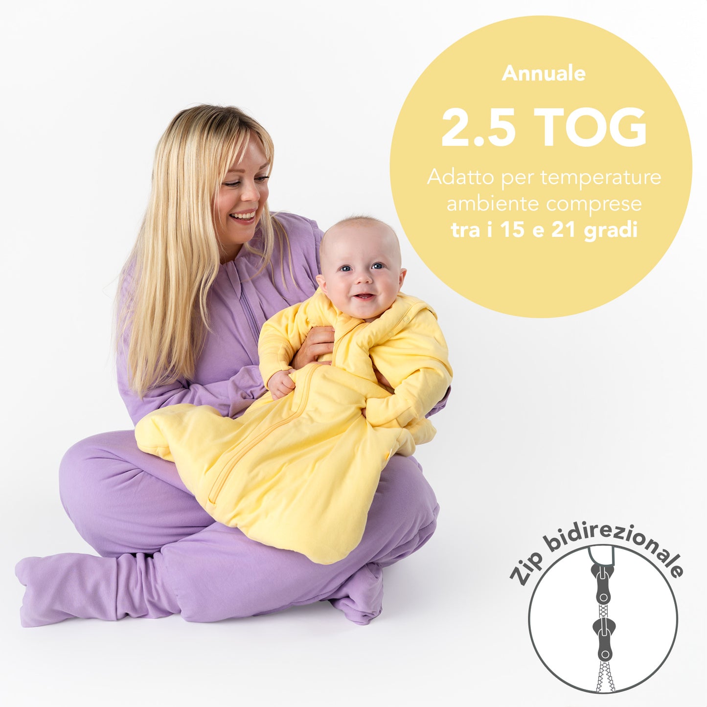 Sacco nanna con piedini e copripiedi per adulti, 2.5 TOG