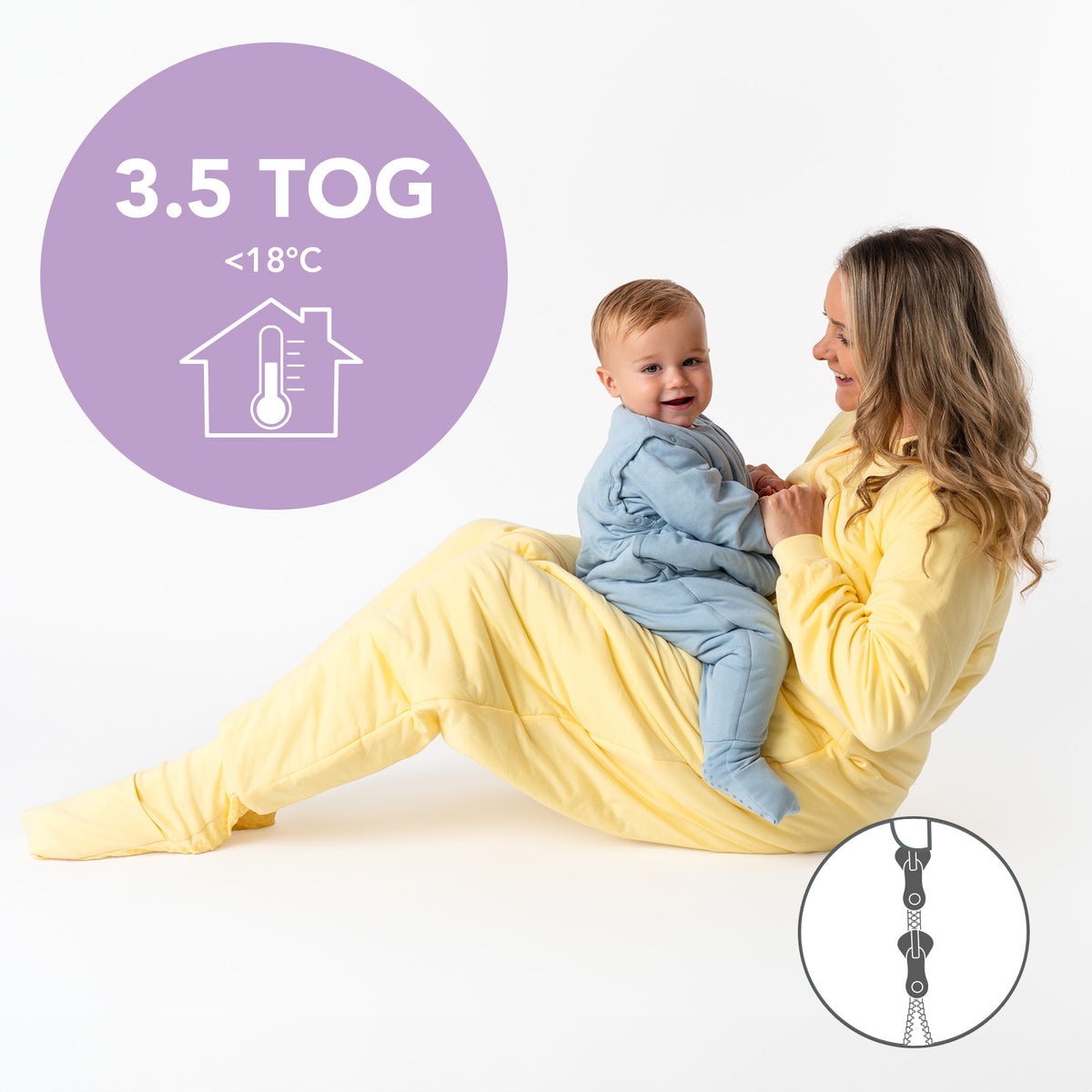 Sacco nanna con piedini e copripiedi per adulti 3.5 TOG_Giallo Chiaro_TOG_1189