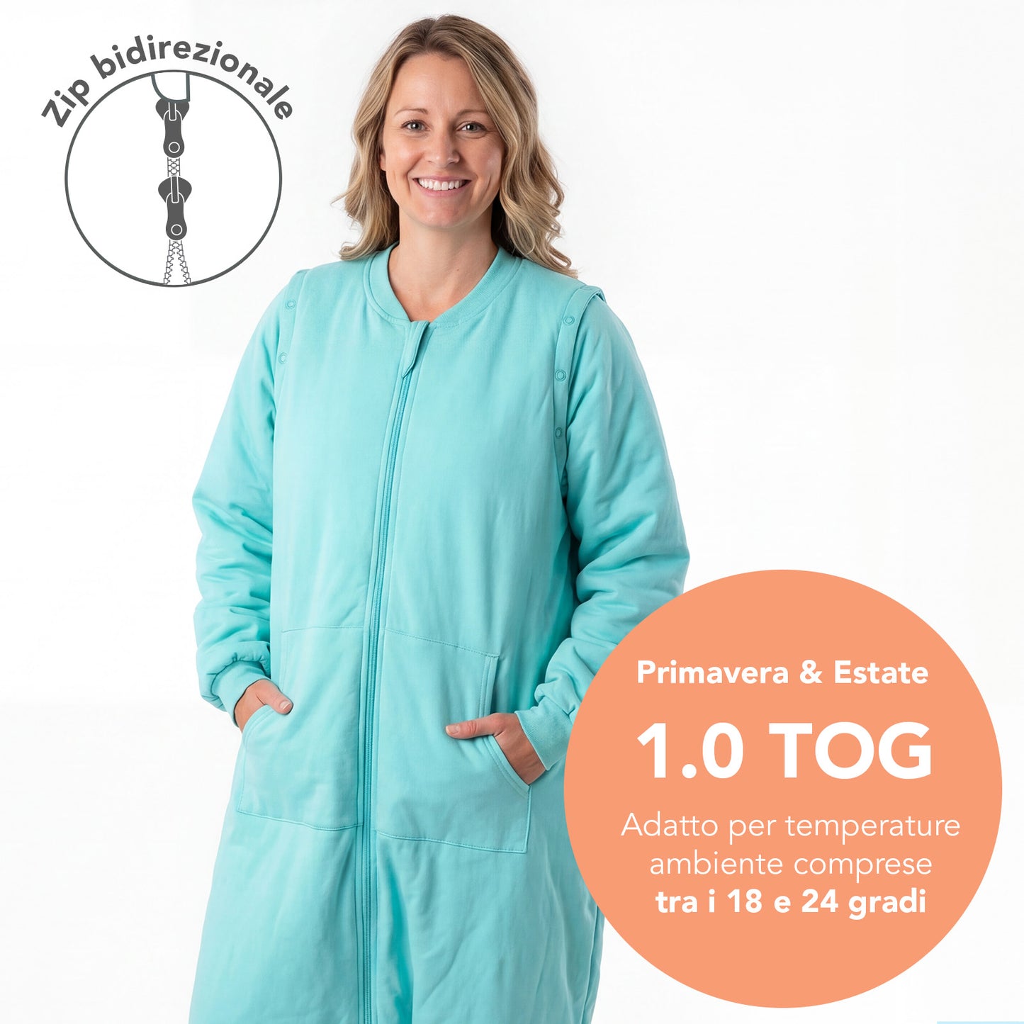 Sacco nanna con piedini copripiedi e manichei per adulti 1.0 TOG_Acqua_TOG_1190