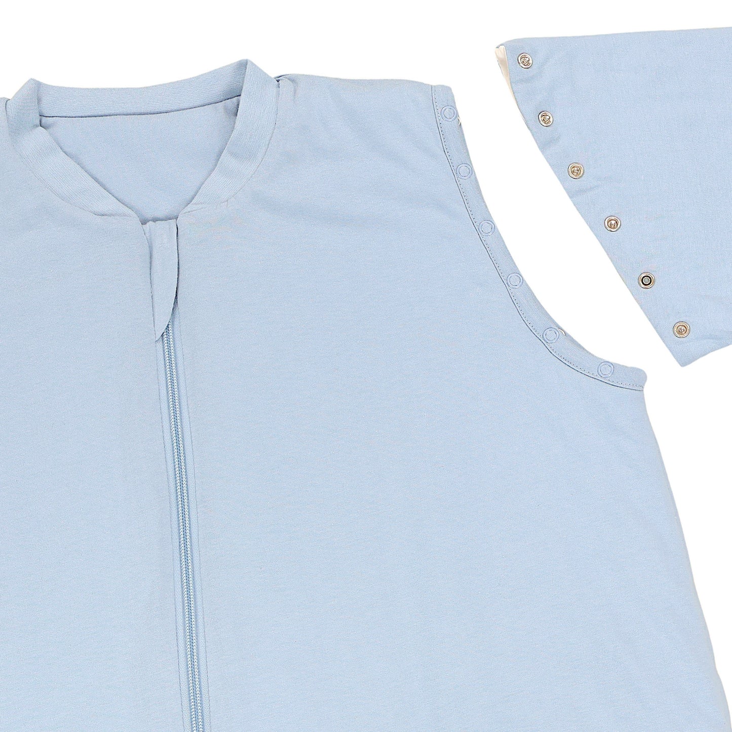 Sacco nanna con piedini copripiedi e manichei per adulti 1.0 TOG_Blu Ghiaccio_zona del braccio_1190