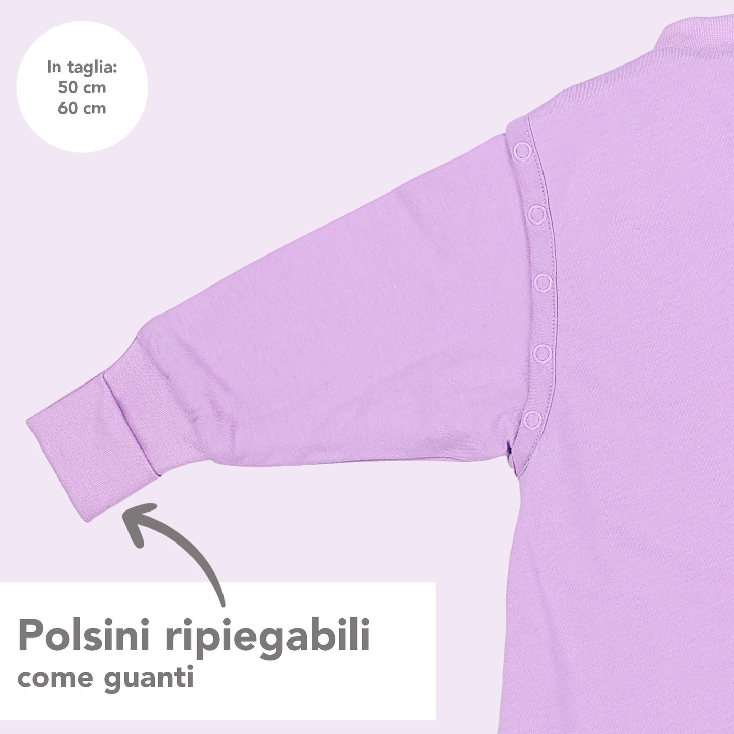 Sacco nanna con piedini copripiedi e manichei 1.0 TOG_Lilla_polsini_1200