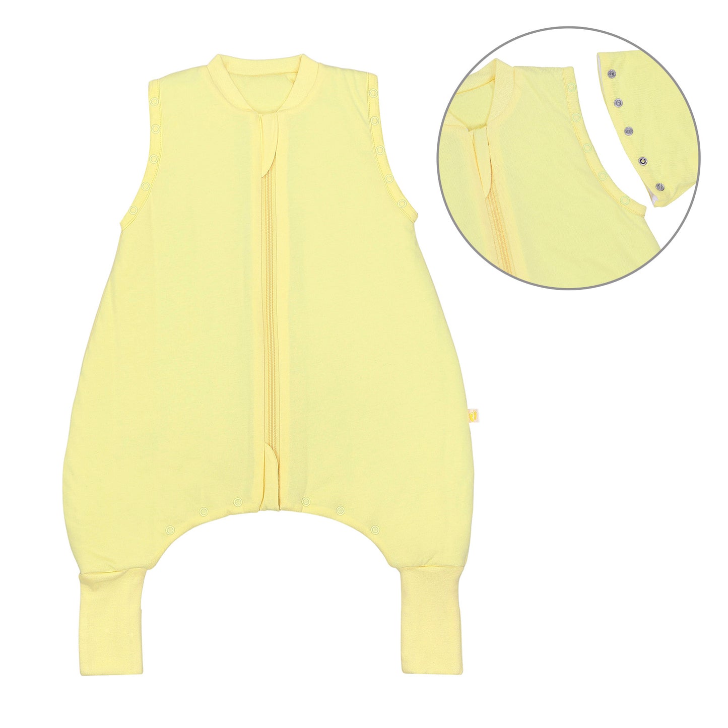 Sacco nanna con piedini copripiedi e manichei 1.0 TOG_Giallo Chiaro_Davanti con giromanica_1200