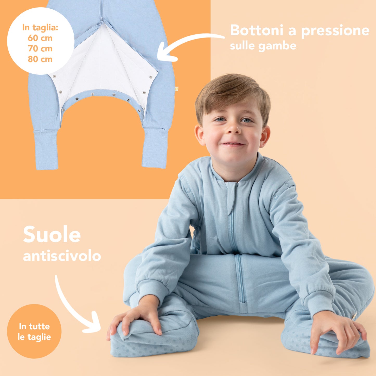 Sacco nanna con piedini e copripiedi, 2.5 TOG