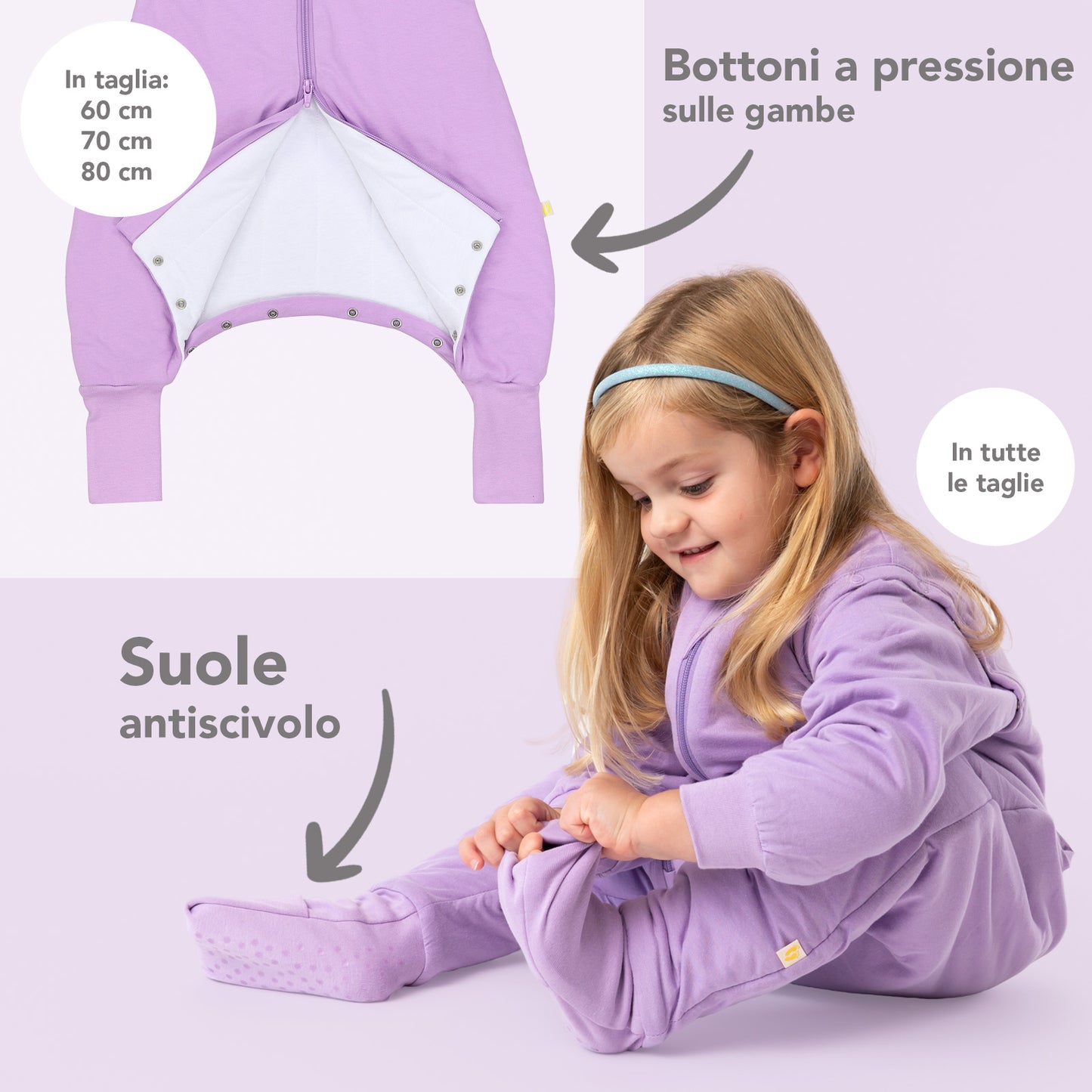 Sacco nanna con piedini e copripiedi, 2.5 TOG