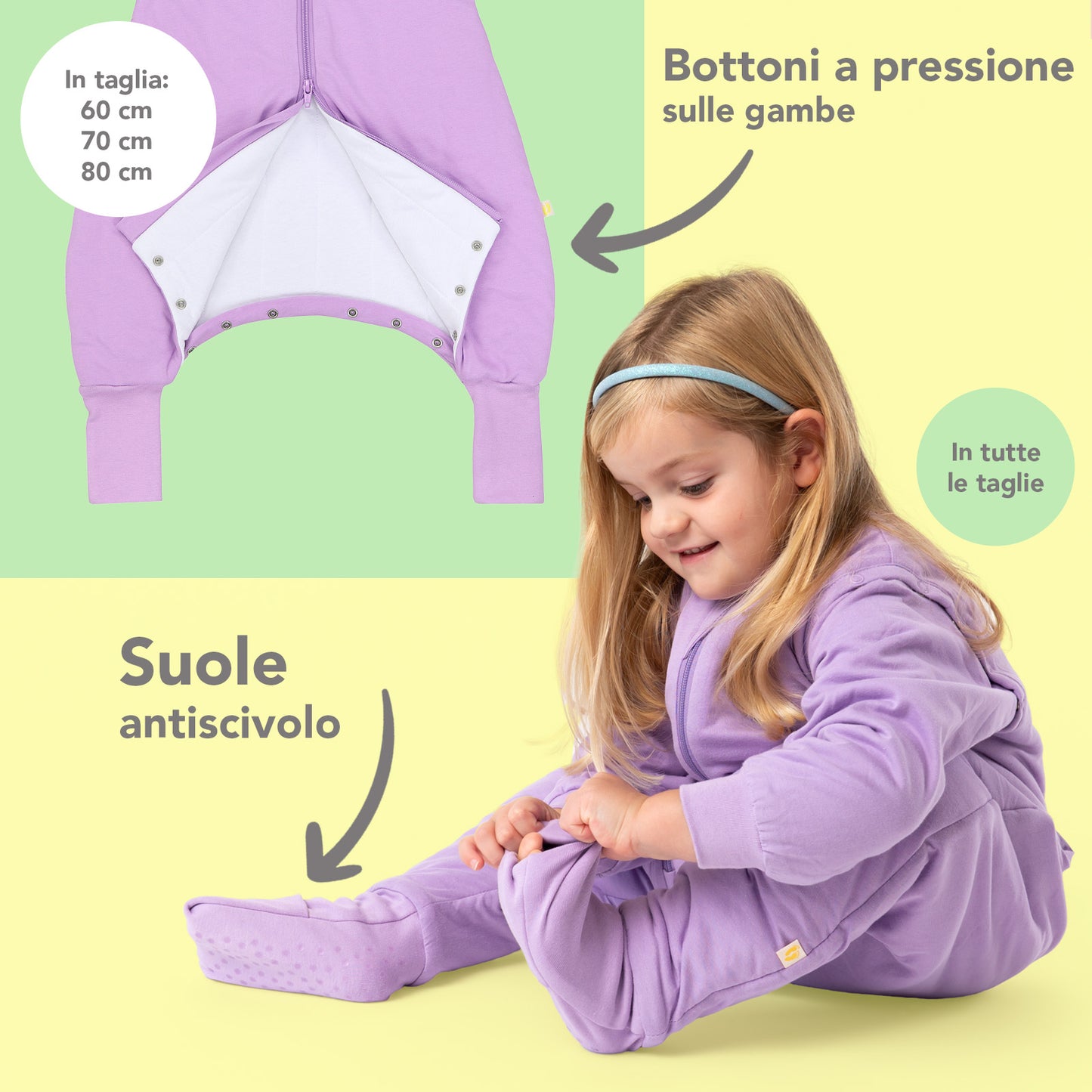 Sacco nanna con piedini e copripiedi, 2.5 TOG