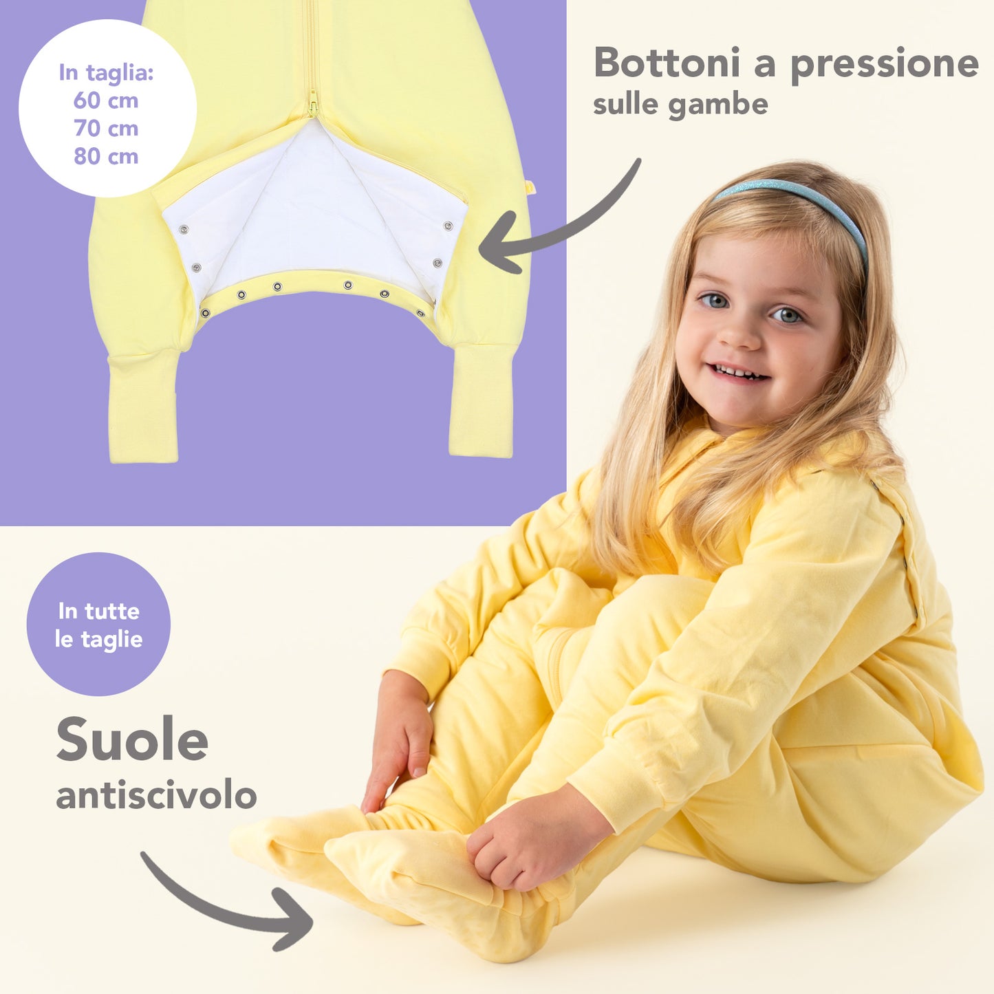 Sacco nanna con piedini e copripiedi, 2.5 TOG