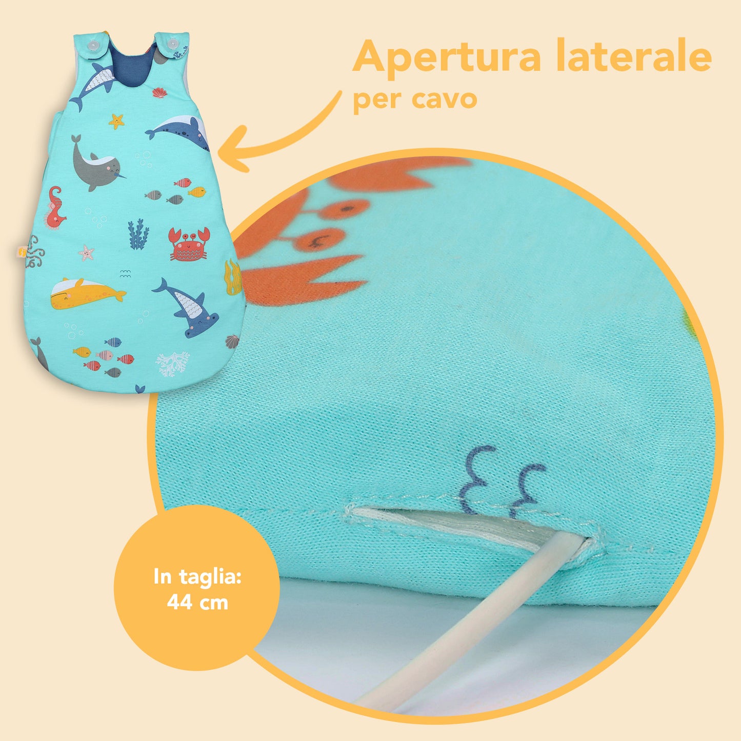 Sacco nanna bambino 2.5 TOG_Animali marini_dettaglio3_1205