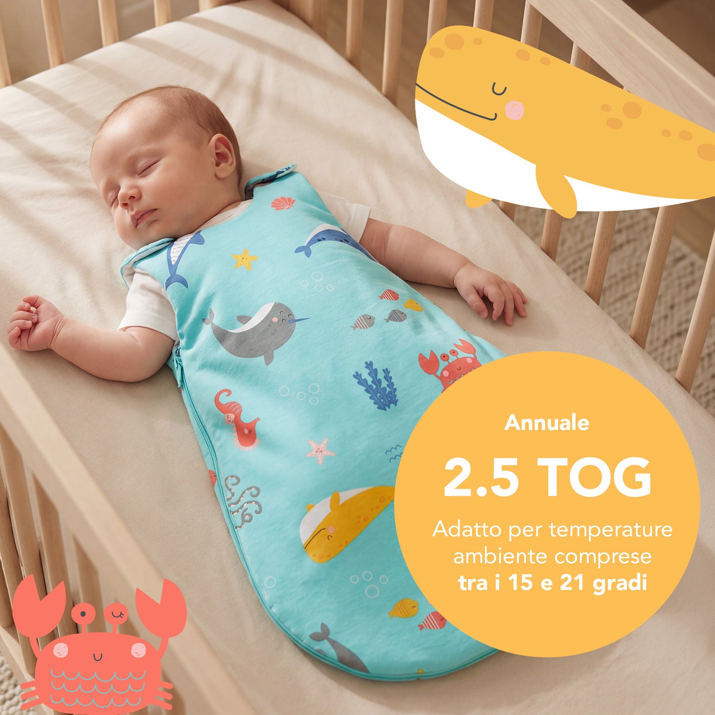 Sacco nanna bambino 2.5 TOG_Animali marini_TOG_1205
