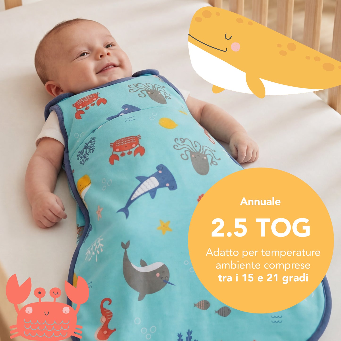 Sacco nanna bambino 2.5 TOG_Animali marini_TOG_1205