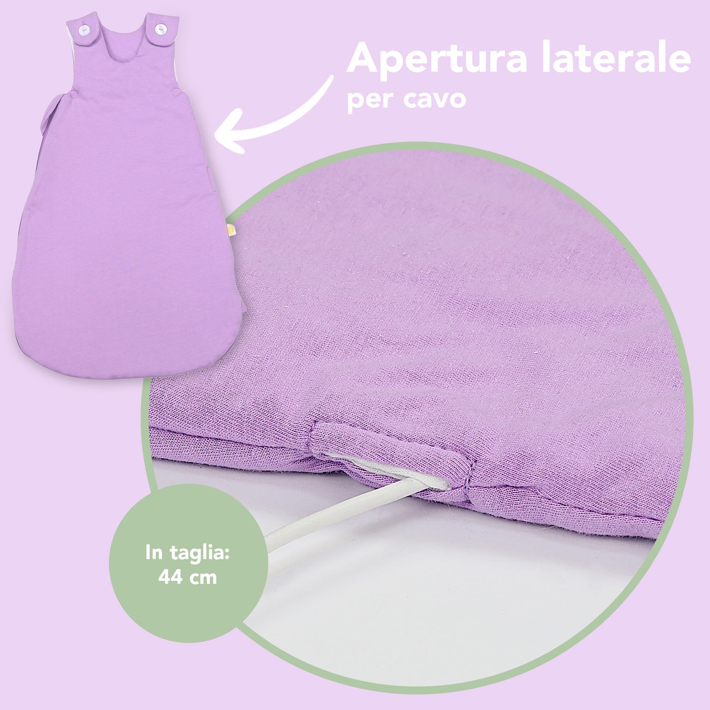 Sacco nanna bambino 2.5 TOG_Lilla_dettaglio3_1207