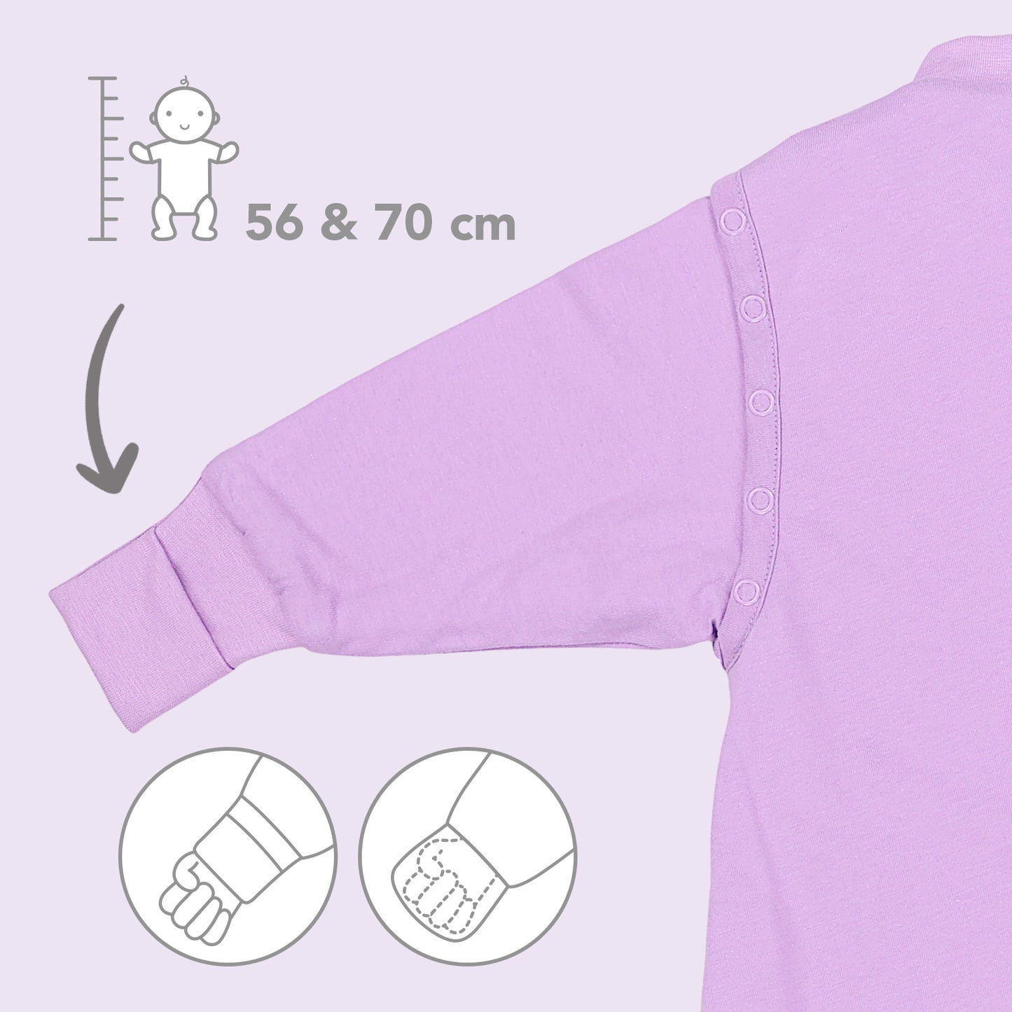 Sacco nanna bambino 3.5 TOG_Lilla_Davanti con giromanica_1210