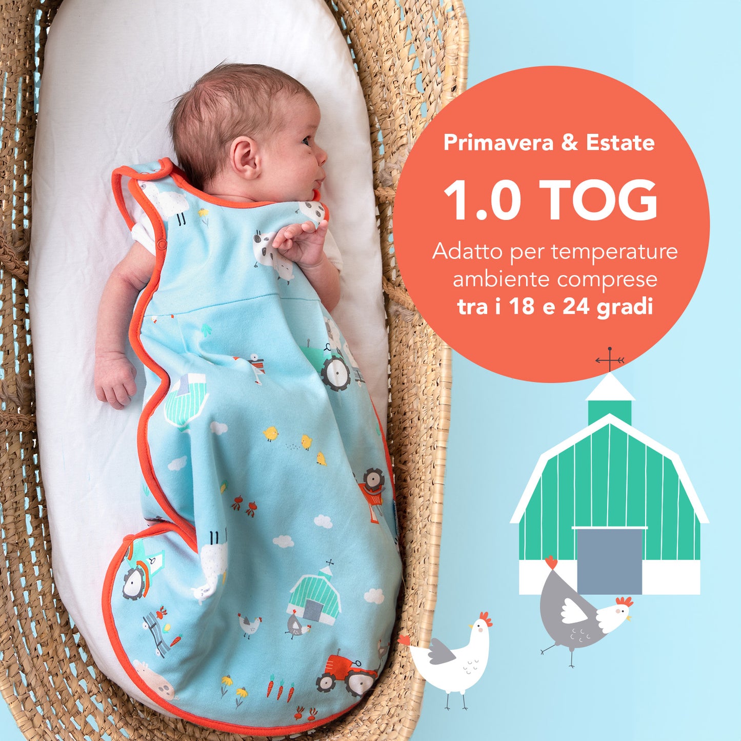 Sacco nanna bambino in cotone organico, 1.0 TOG