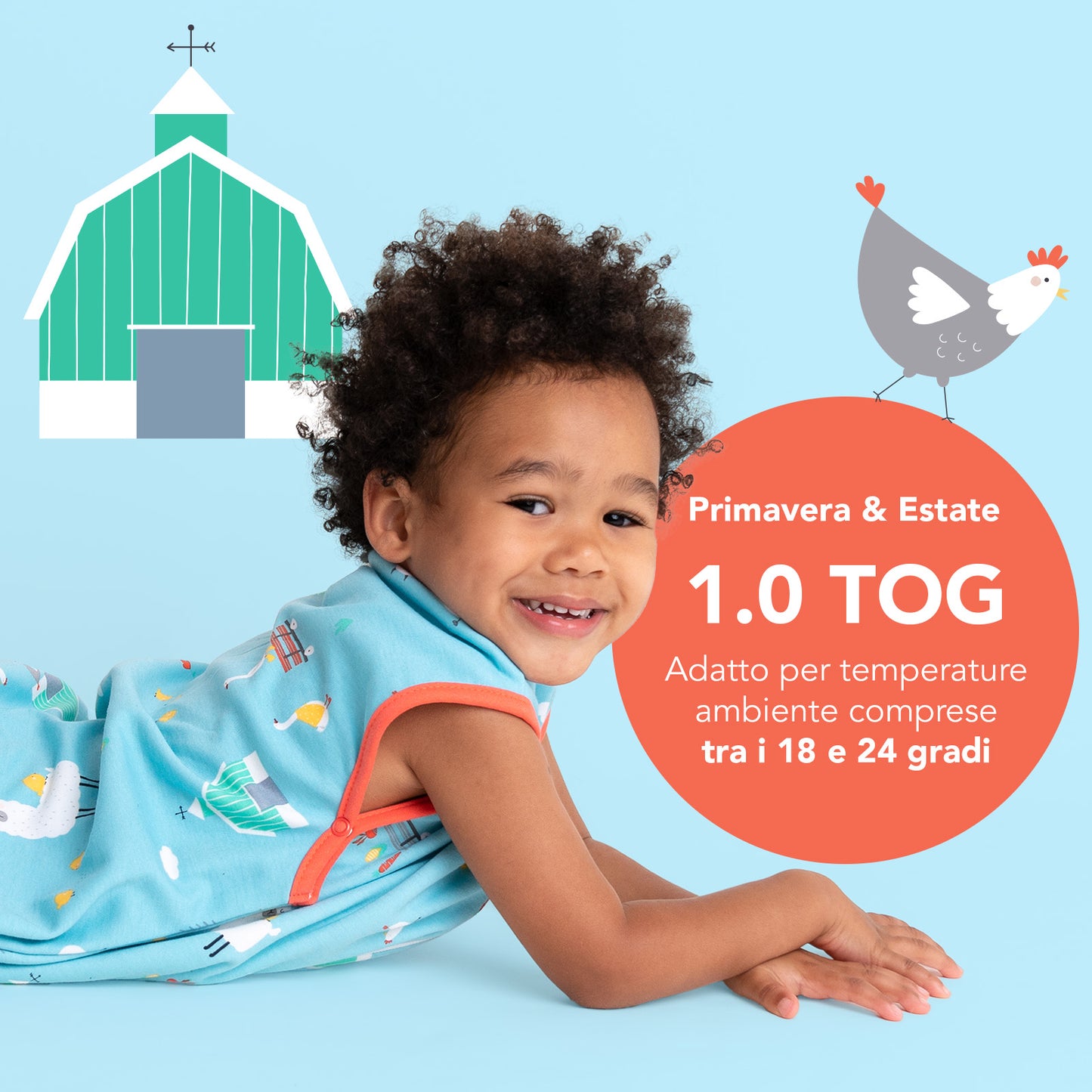 Sacco nanna bambino in cotone organico, 1.0 TOG