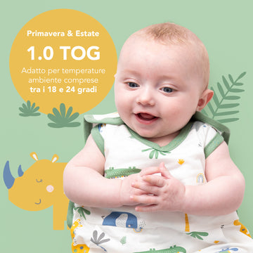 AnZai Sacco Nanna Per Bambini In Lana Merino E Cotone Bio - 2-24 Mesi, Blu, Regola Temperatura 17-24°C, Cerniera Bidirezionale - 5