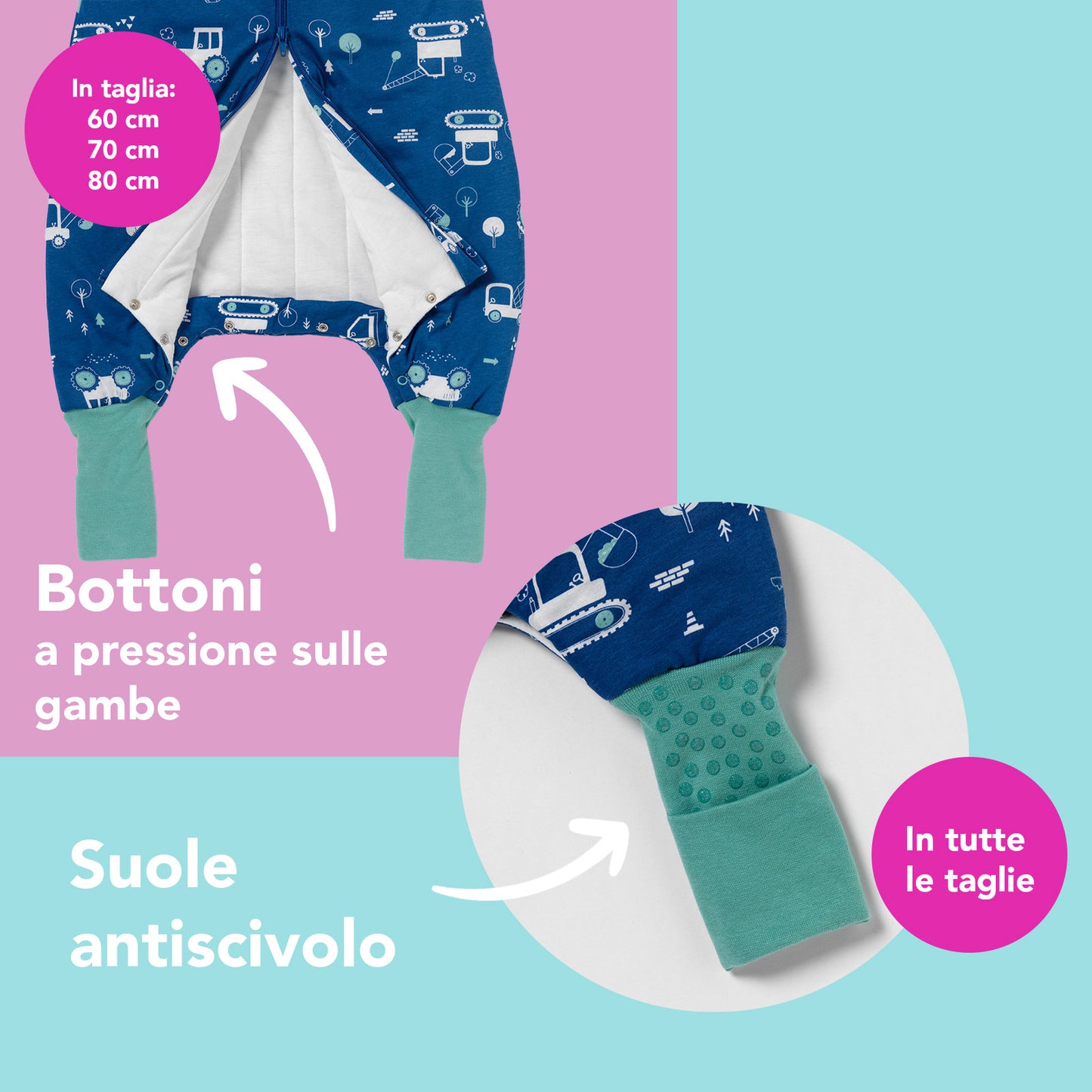 Sacco nanna con piedini e copripiedi, 1.0 TOG
