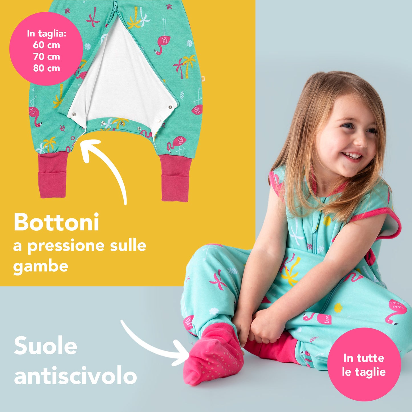 Sacco nanna con piedini e copripiedi in cotone organico, 1.0 TOG