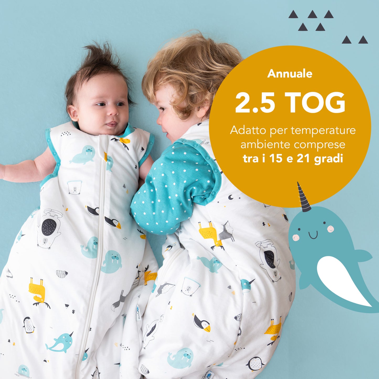 Sacco nanna bambino in cotone organico, 2.5 TOG