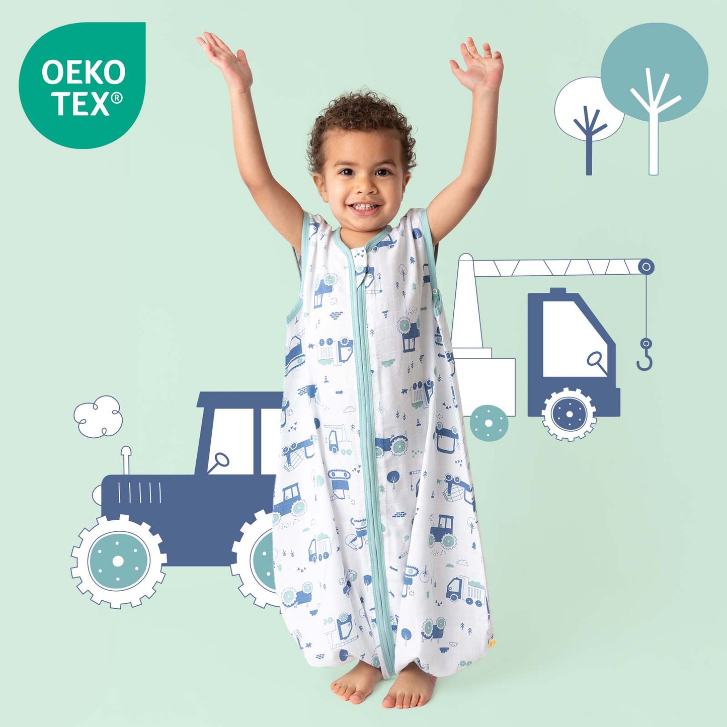 Sacco nanna con piedini in mussola 0.5 TOG_Escavatore_OEKOTEX_412