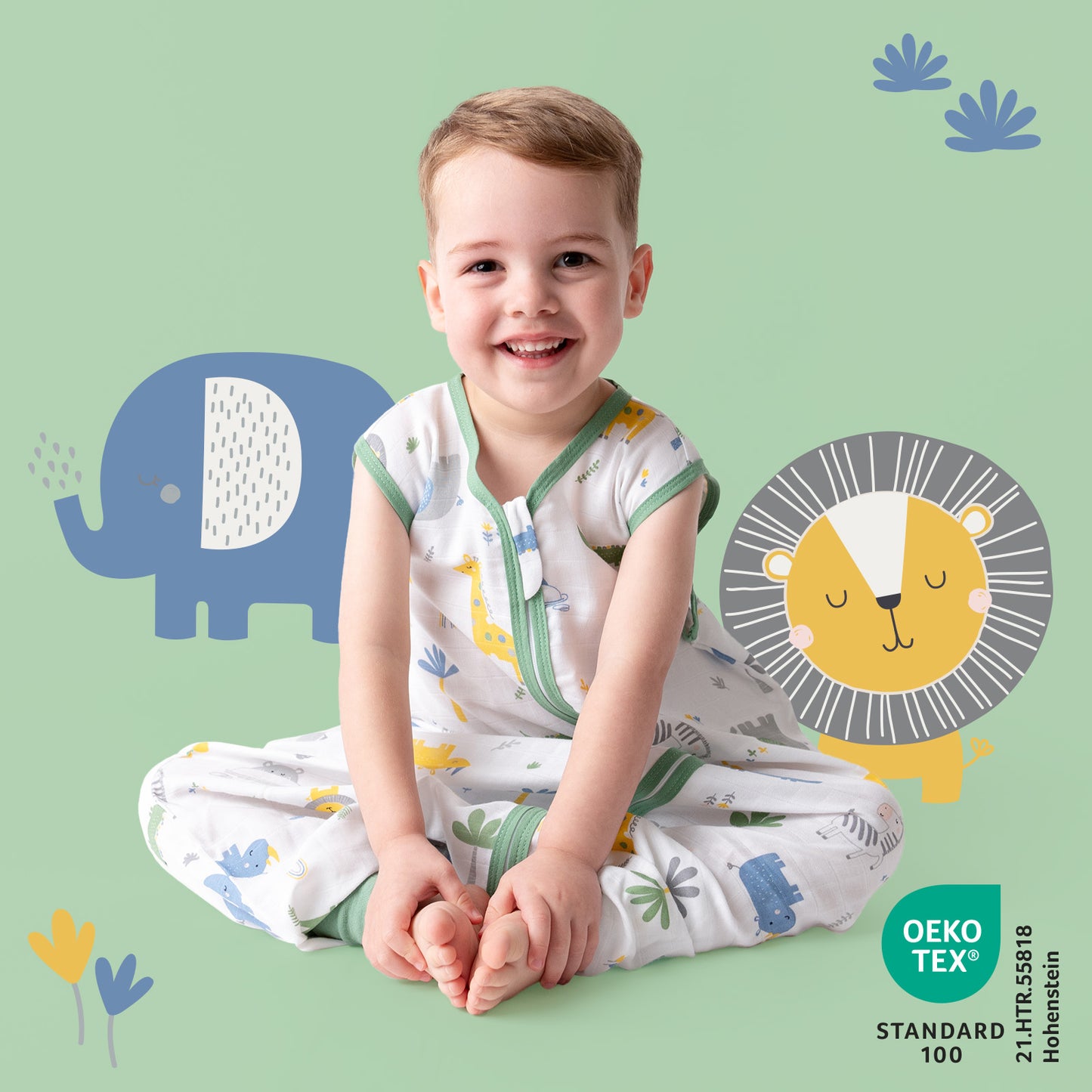 Sacco nanna con piedini in mussola 0.5 TOG_Giungla_412_2