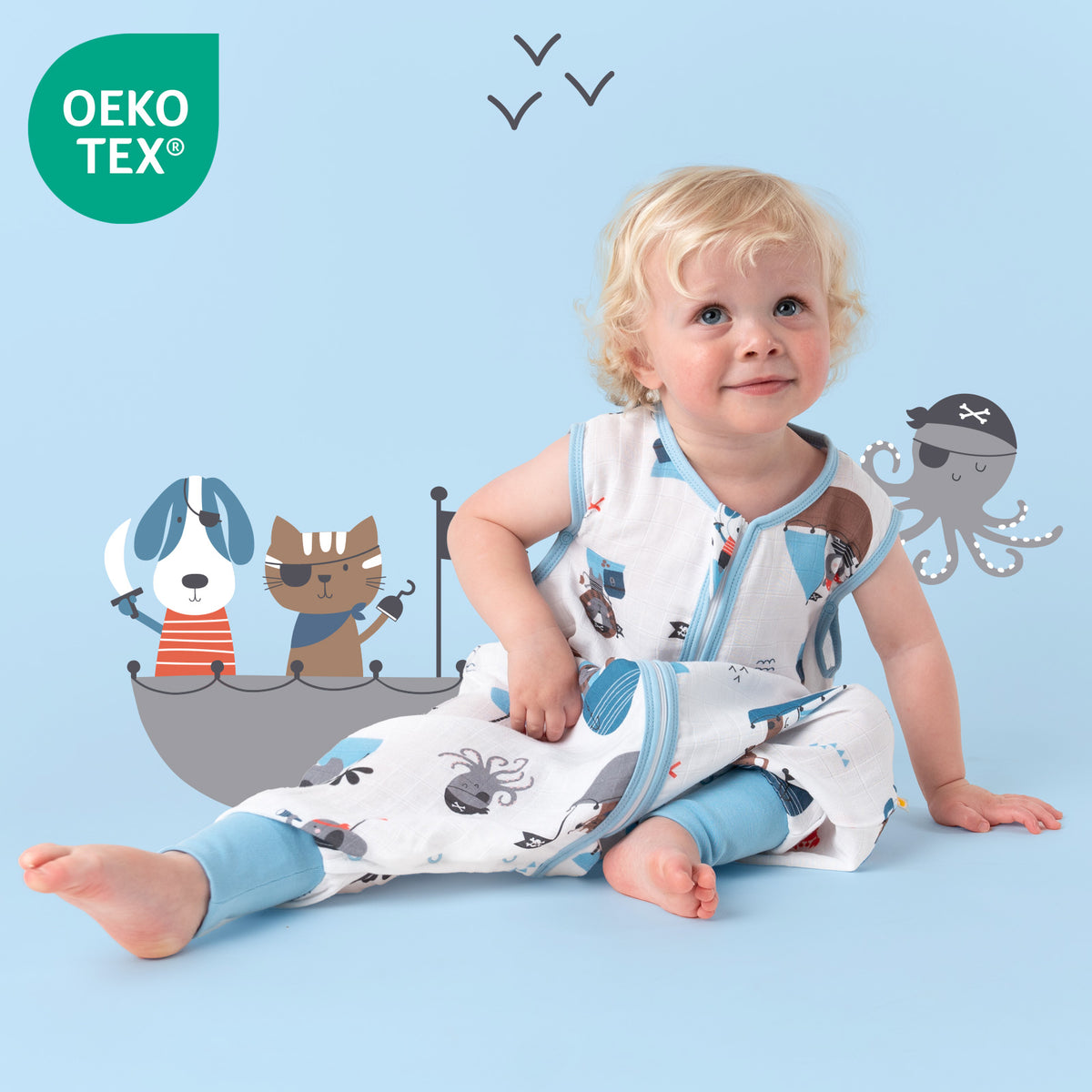 Sacco nanna con piedini in mussola 0.5 TOG_Pirata_OEKOTEX_412