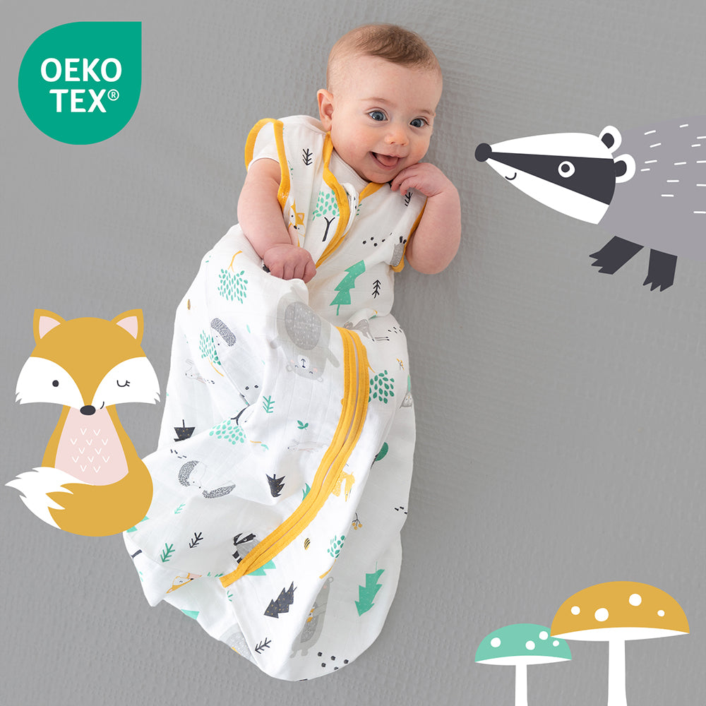 Sacco nanna bambino in mussola 0.5 TOG_Animali del bosco_OEKOTEX_415