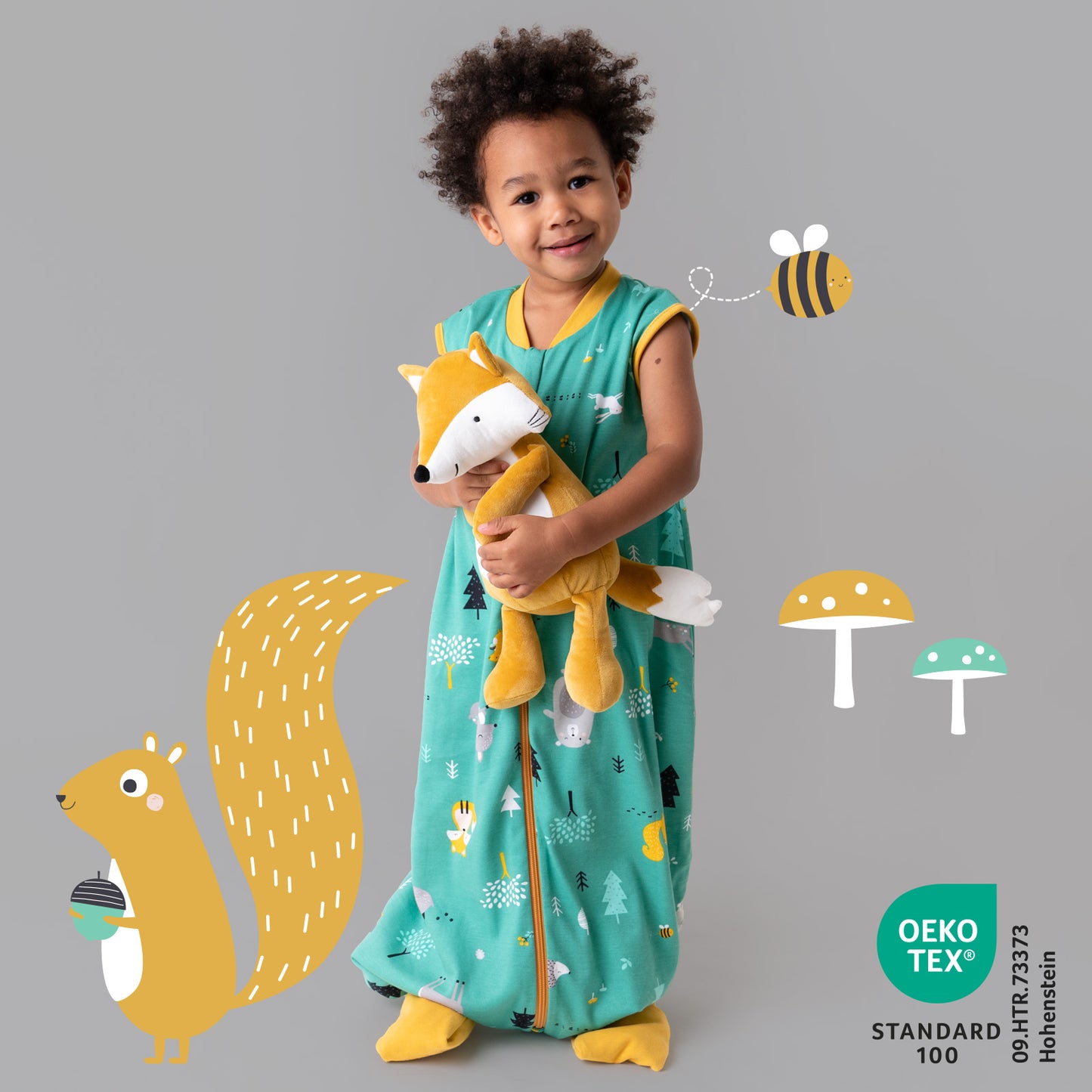 Sacco nanna con piedini e copripiedi in cotone organico 1.0 TOG_Animali del bosco_419_2