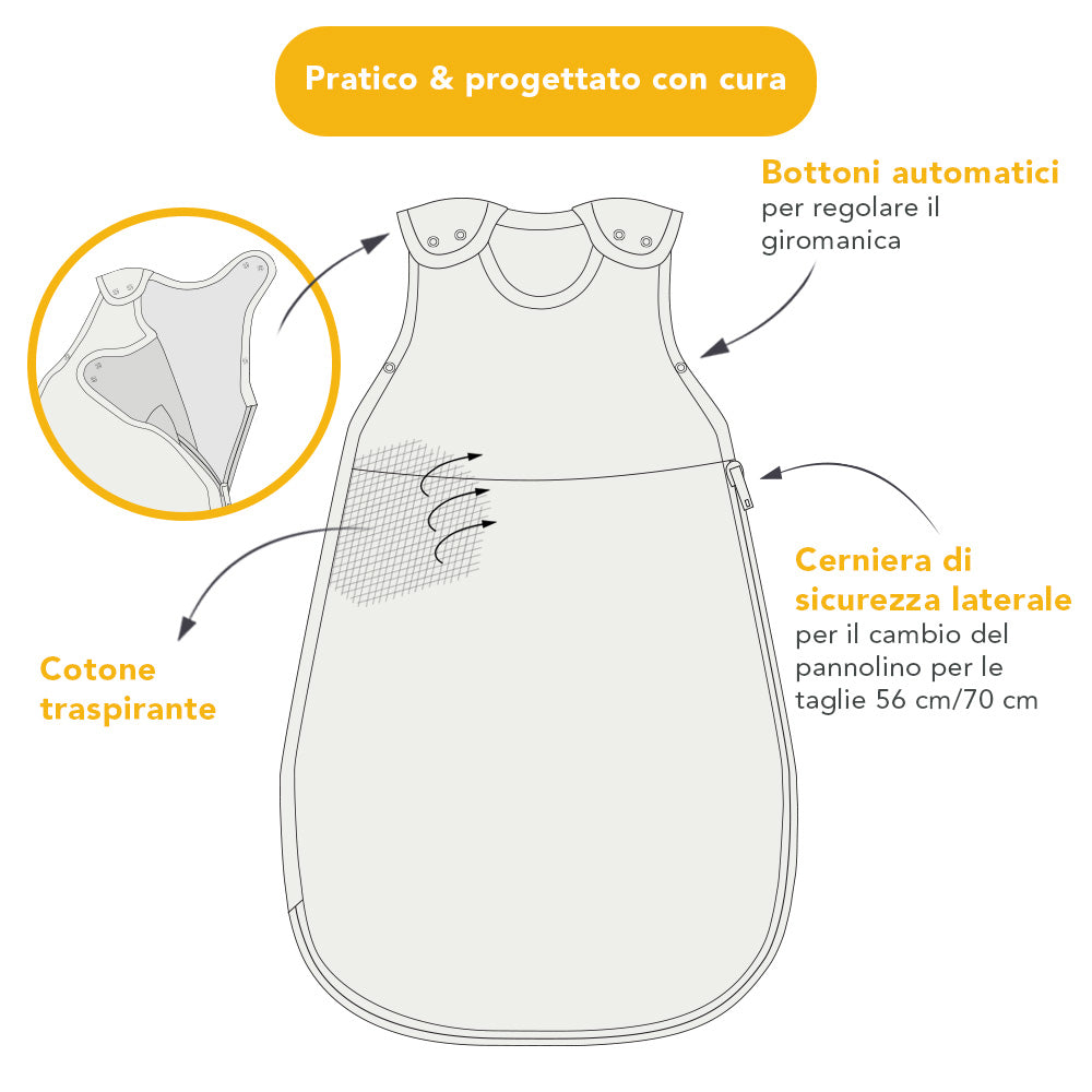 Sacco nanna bambino in cotone organico, 1.0 TOG