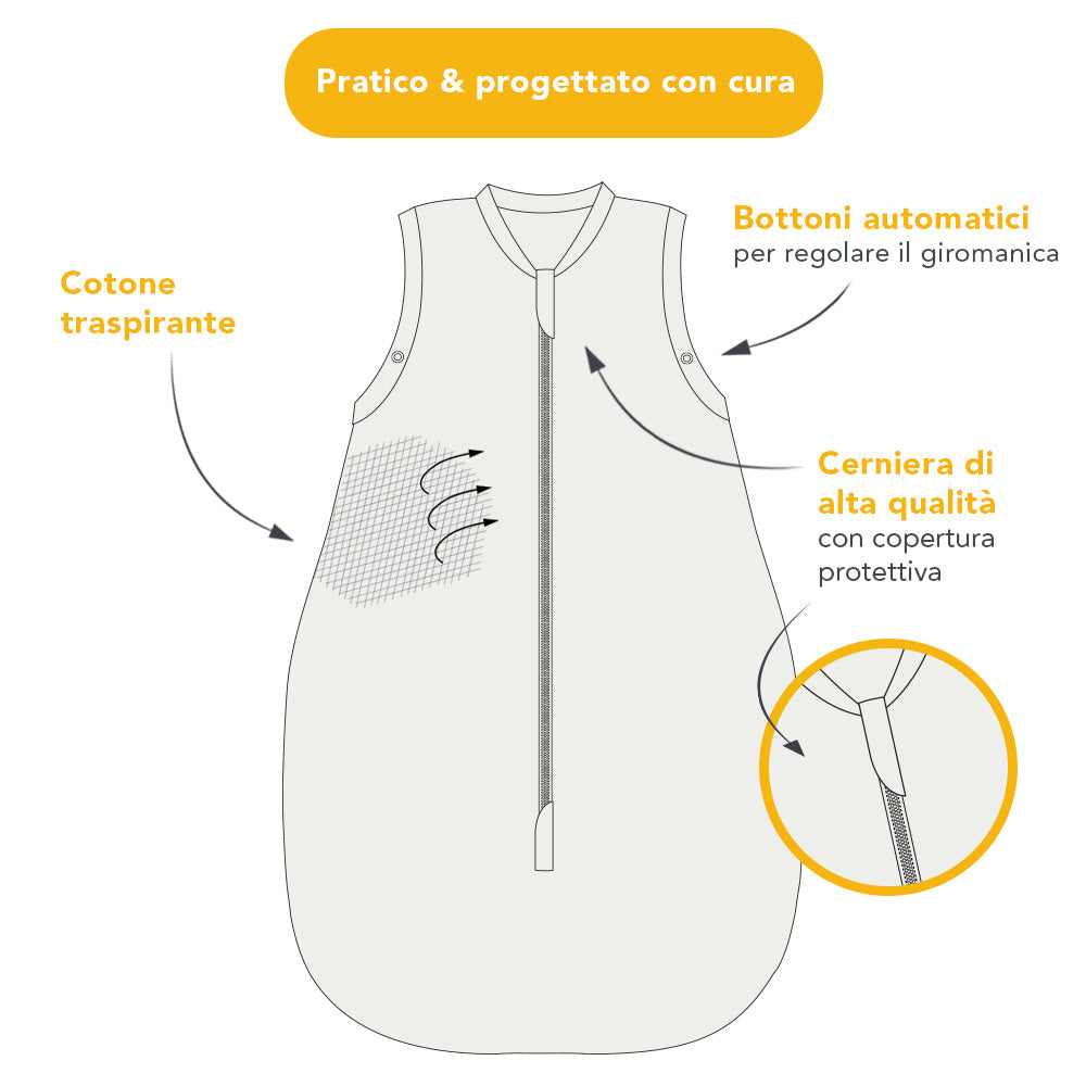 Sacco nanna bambino in cotone organico, 1.0 TOG