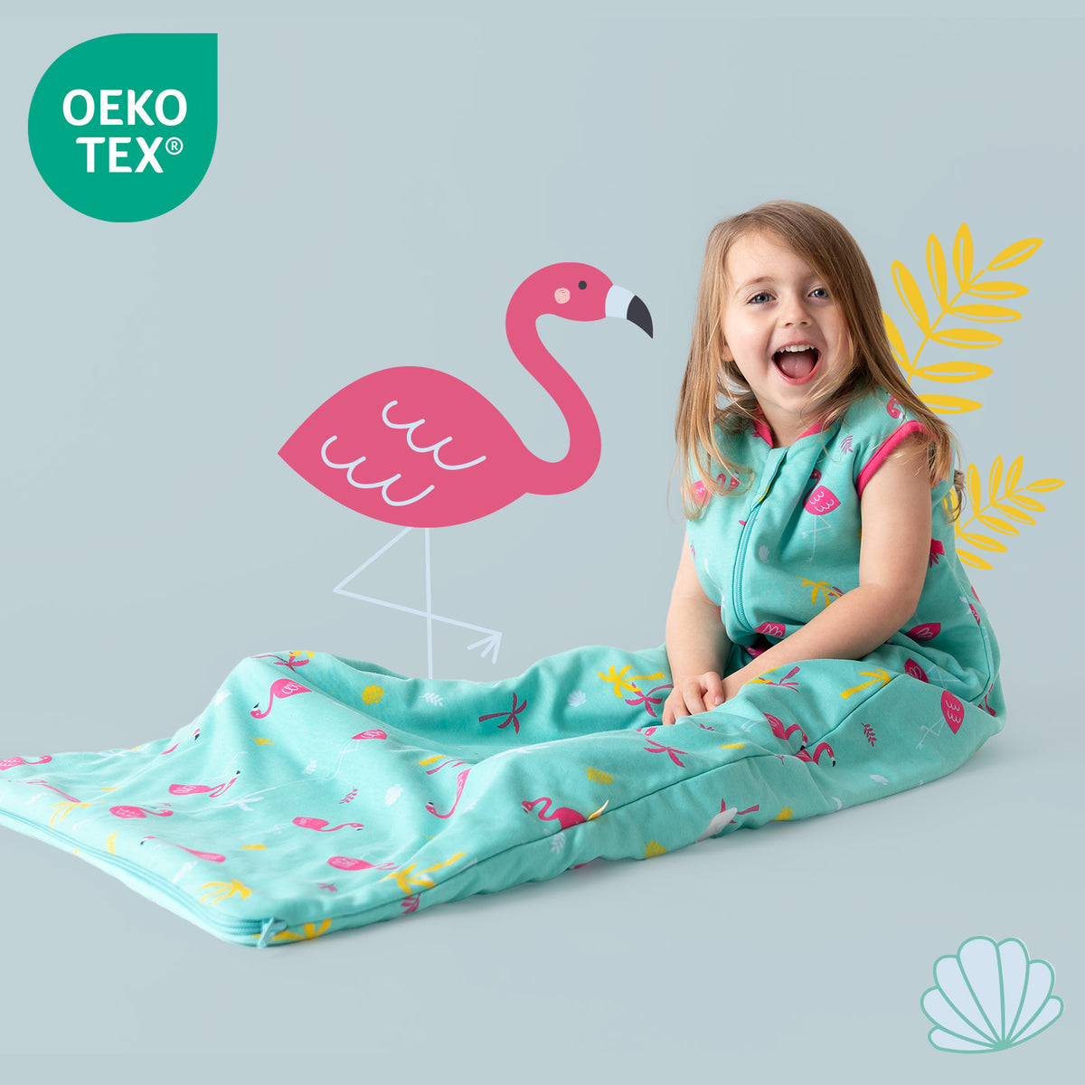 Sacco nanna bambino in cotone organico 1.0 TOG_Flamingo_OEKOTEX_421