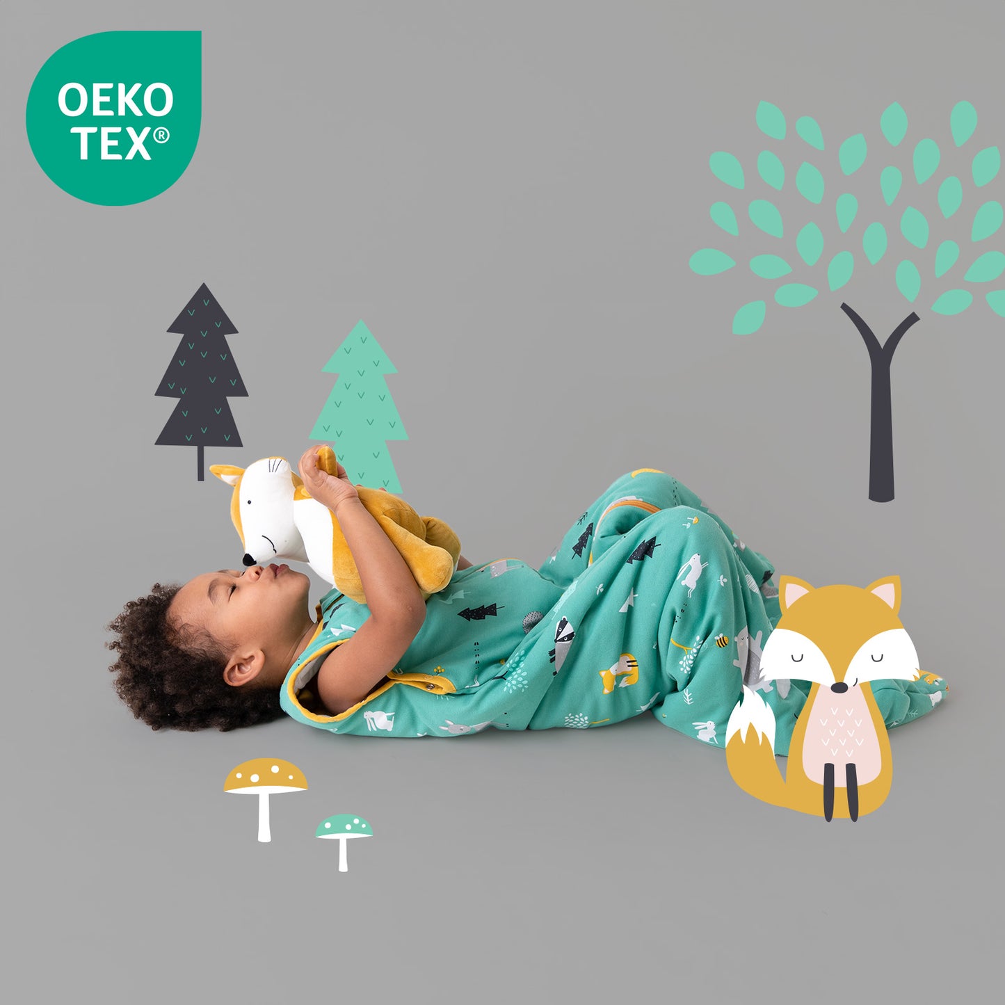 Sacco nanna bambino in cotone organico 1.0 TOG_Animali del bosco_OEKOTEX_421