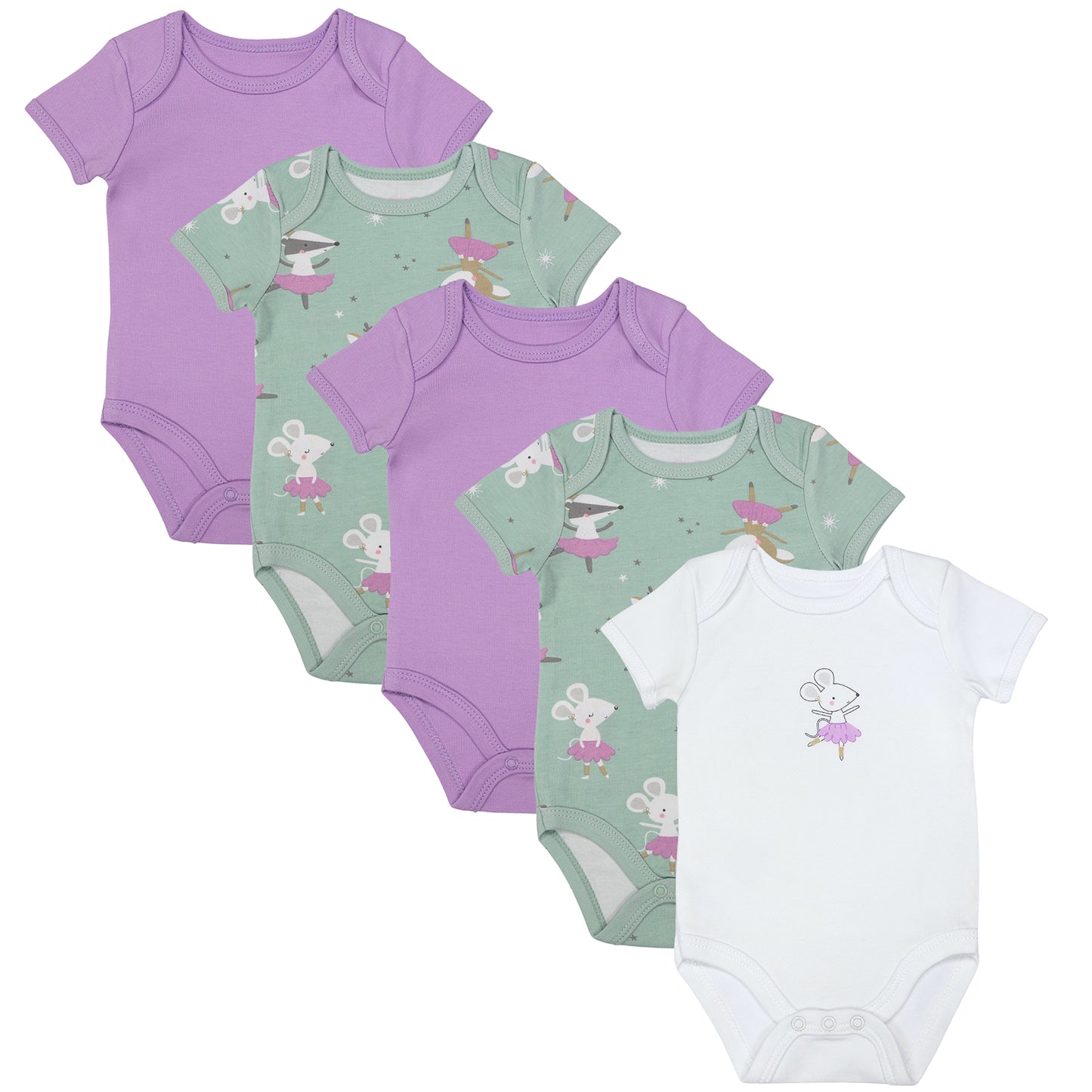 Body neonato maniche corte in cotone organico - pacco da 5_Ballerina_1_430