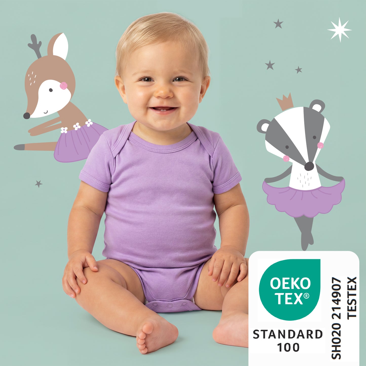 Body neonato maniche corte in cotone organico - pacco da 5_Ballerina_2_430