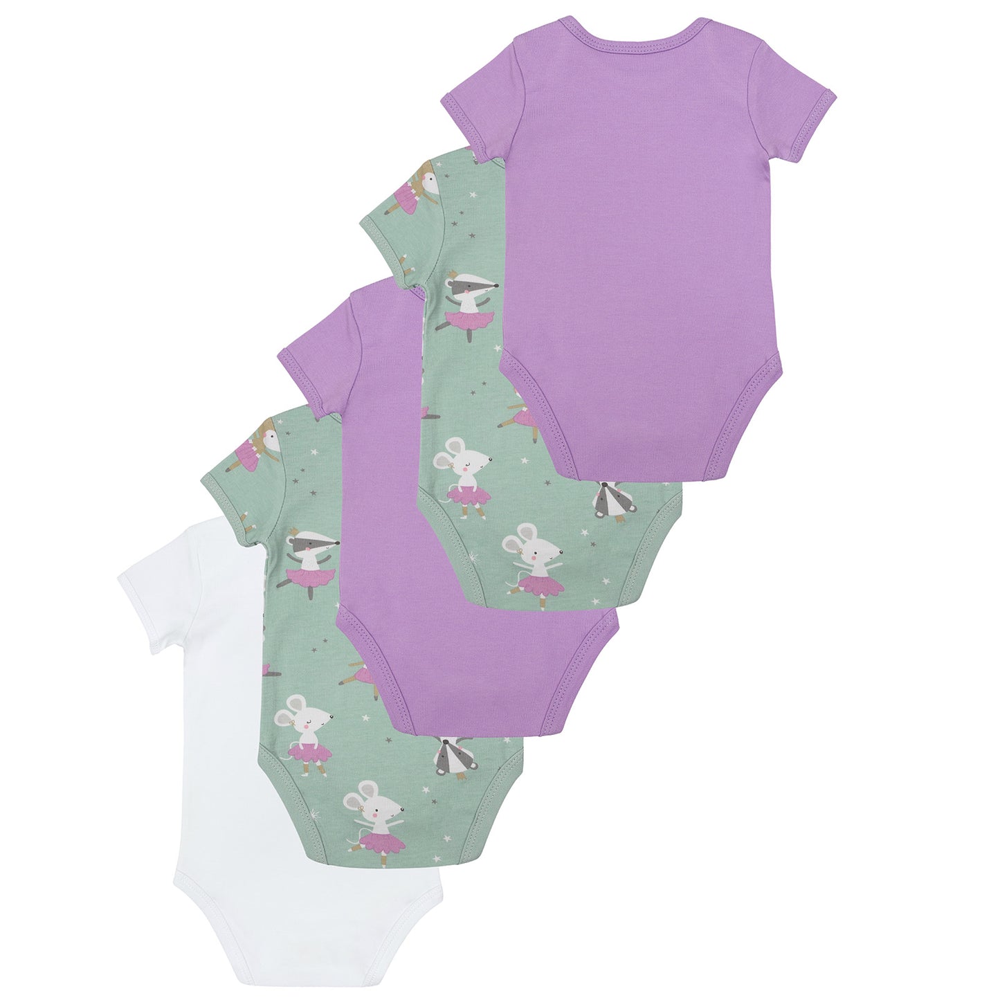 Body neonato maniche corte in cotone organico - pacco da 5_Ballerina_6_430