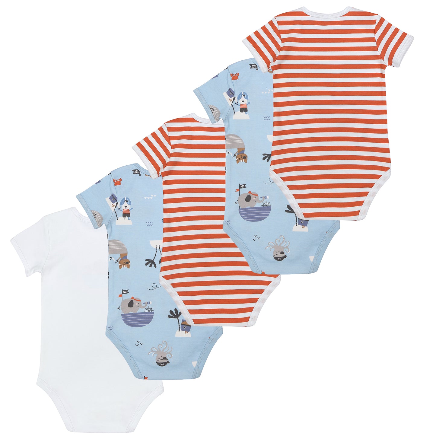 Body neonato maniche corte in cotone organico - pacco da 5_Pirata_6_430