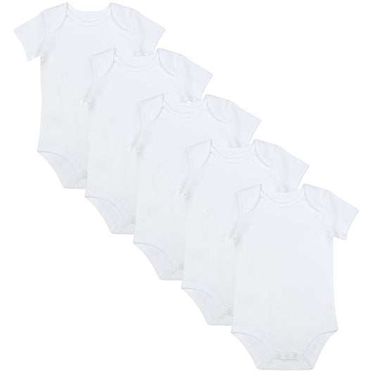 Body neonato maniche corte in cotone organico - pacco da 5_Bianco_1_430