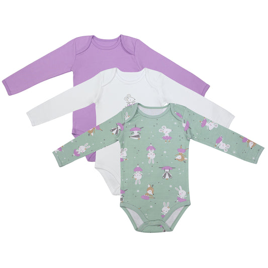 Body neonato maniche lunghe in cotone organico - pacco da 3_Ballerina_1_434