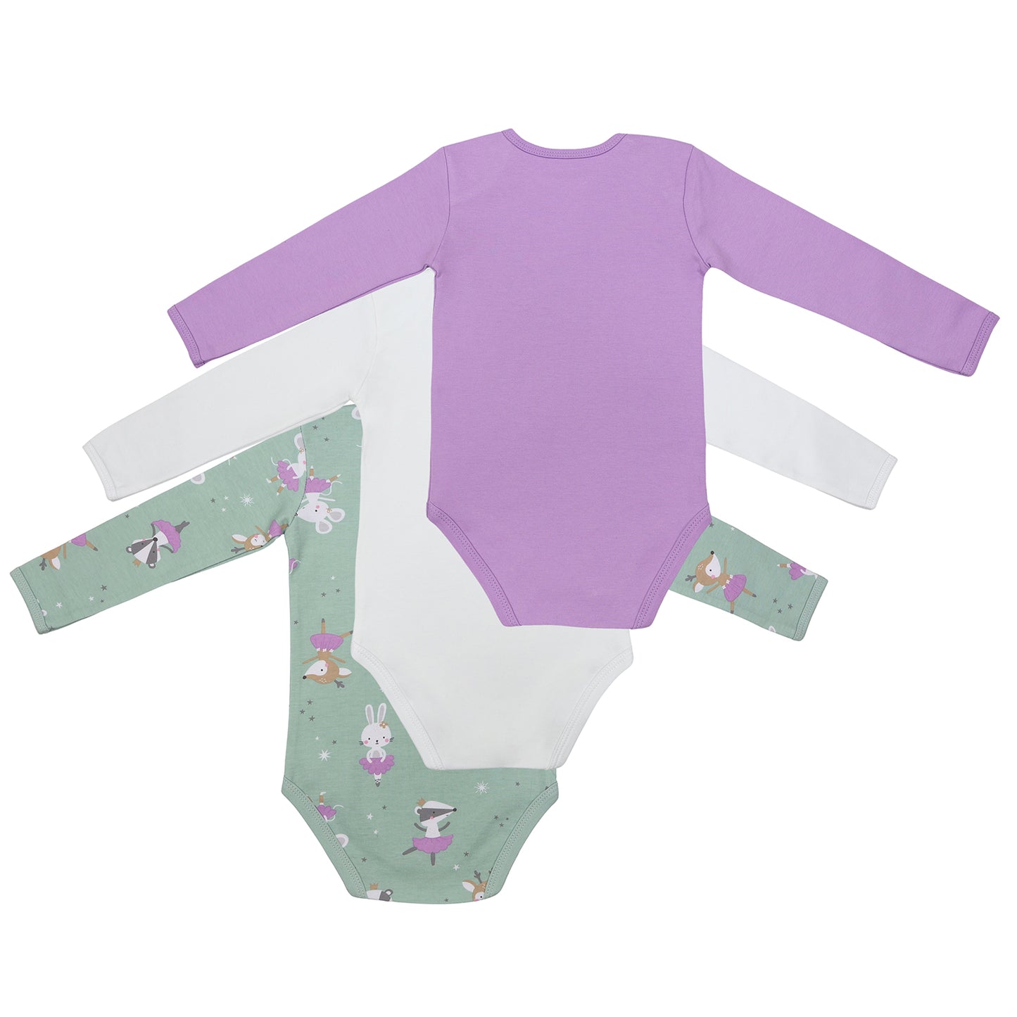 Body neonato maniche lunghe in cotone organico - pacco da 3_Ballerina_6_434